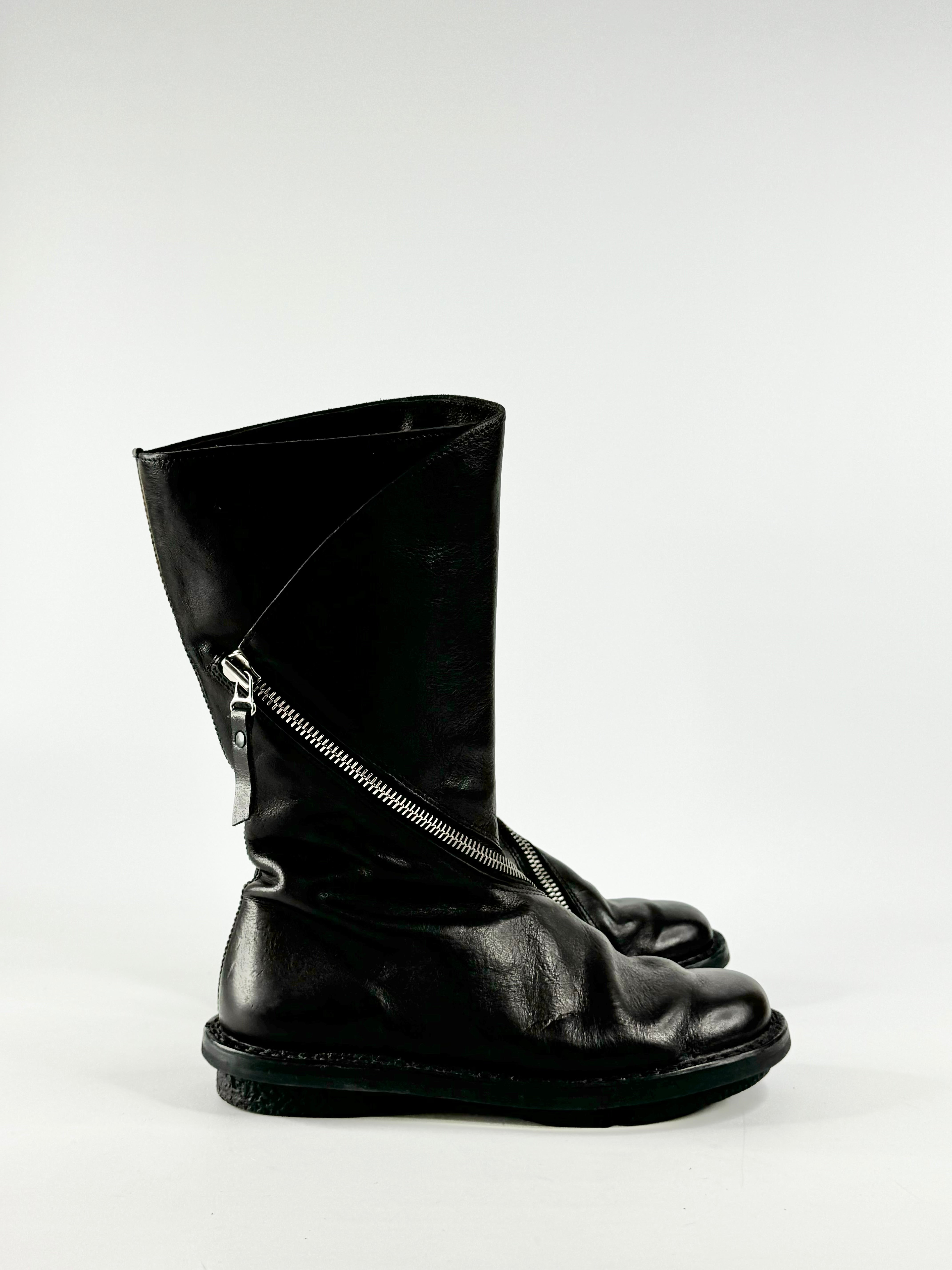 Trippen Black Zipper Calf Boots - EU38