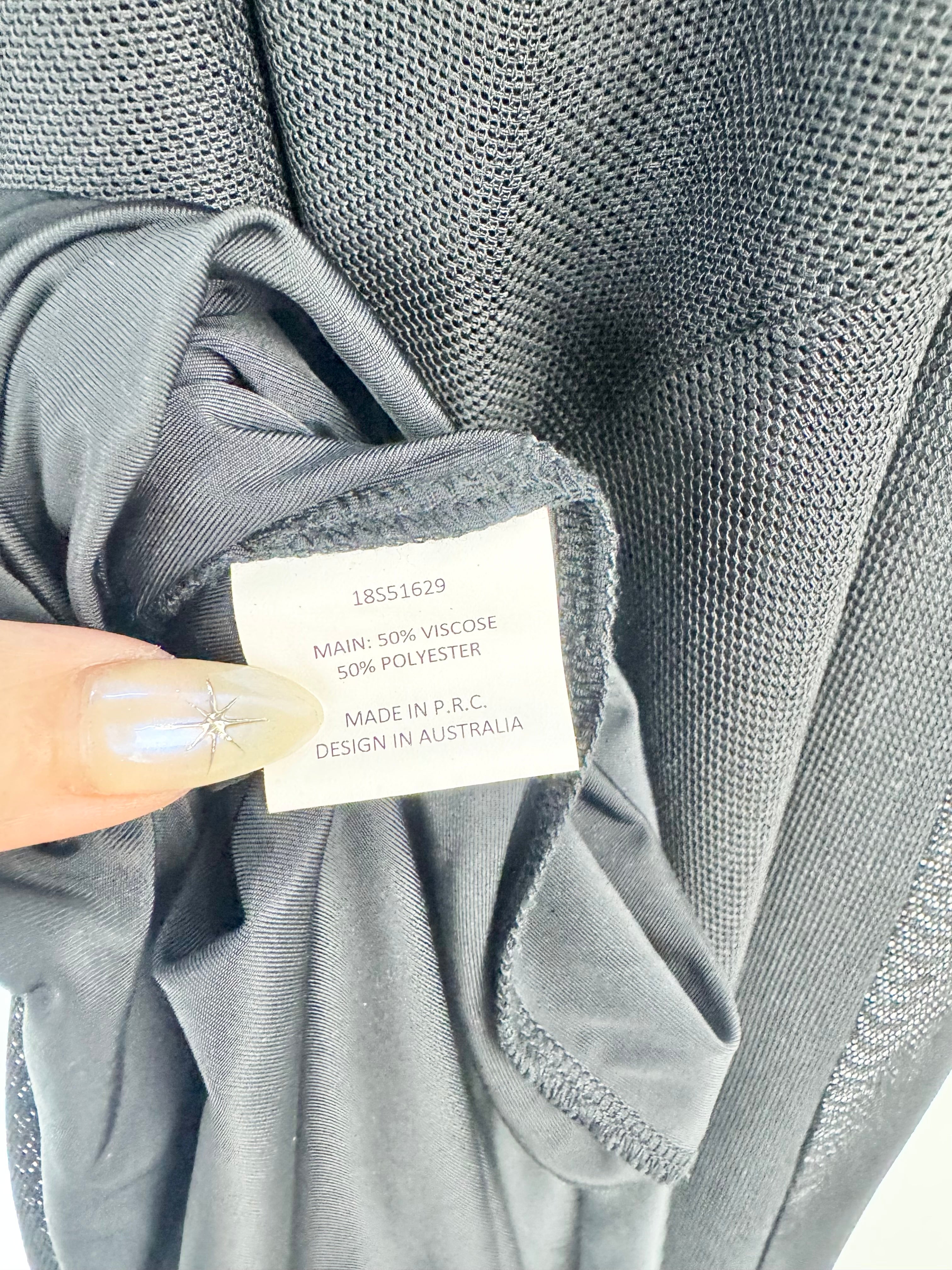 Manning Cartell Black Fringed Halter Neck Maxi Dress - AU10