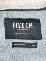 Five CM Two-Tone Split Hooded Denim Jacket - M