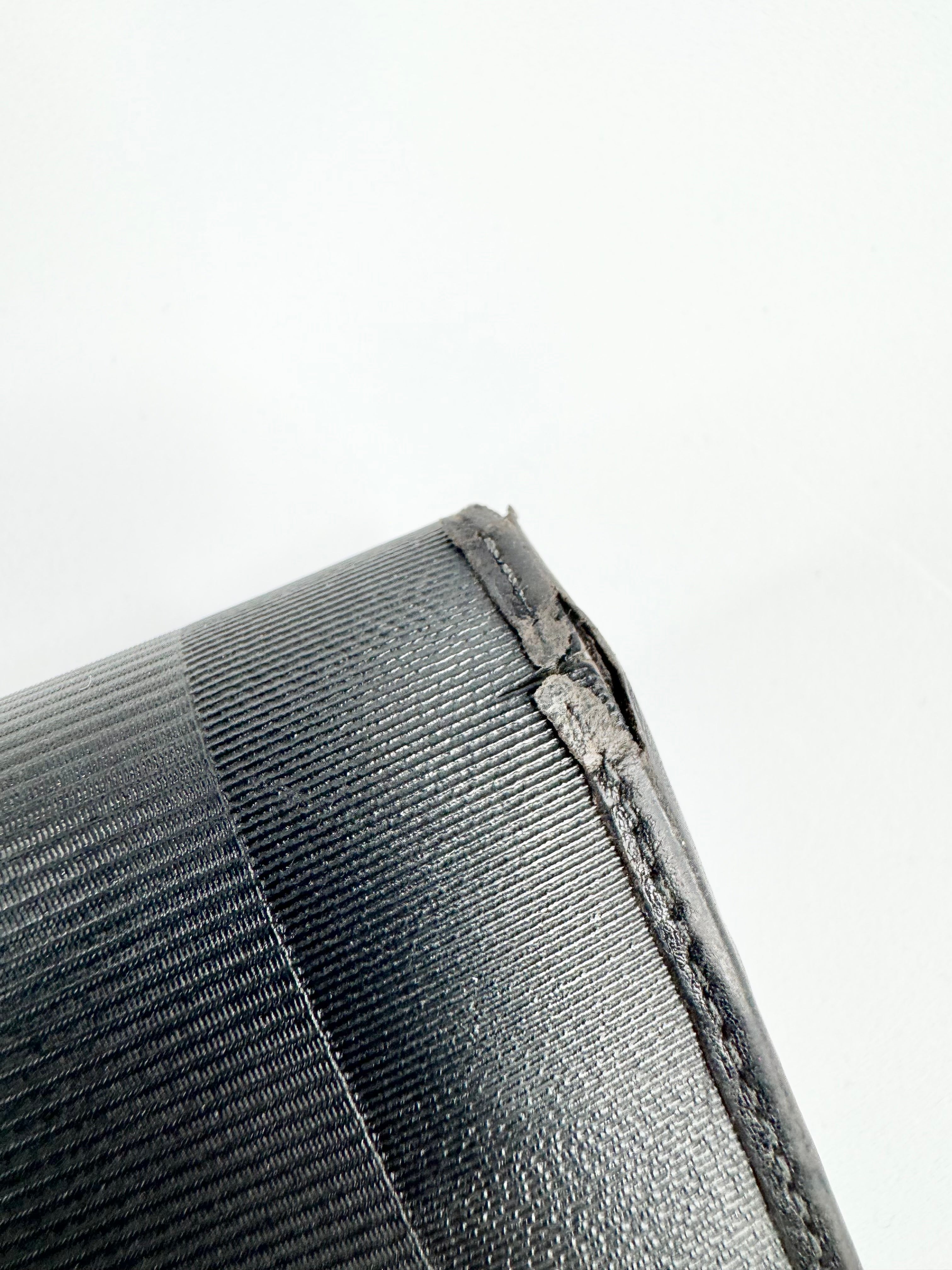 Vintage 90s Fendi Black Canvas & Leather Striped Wallet