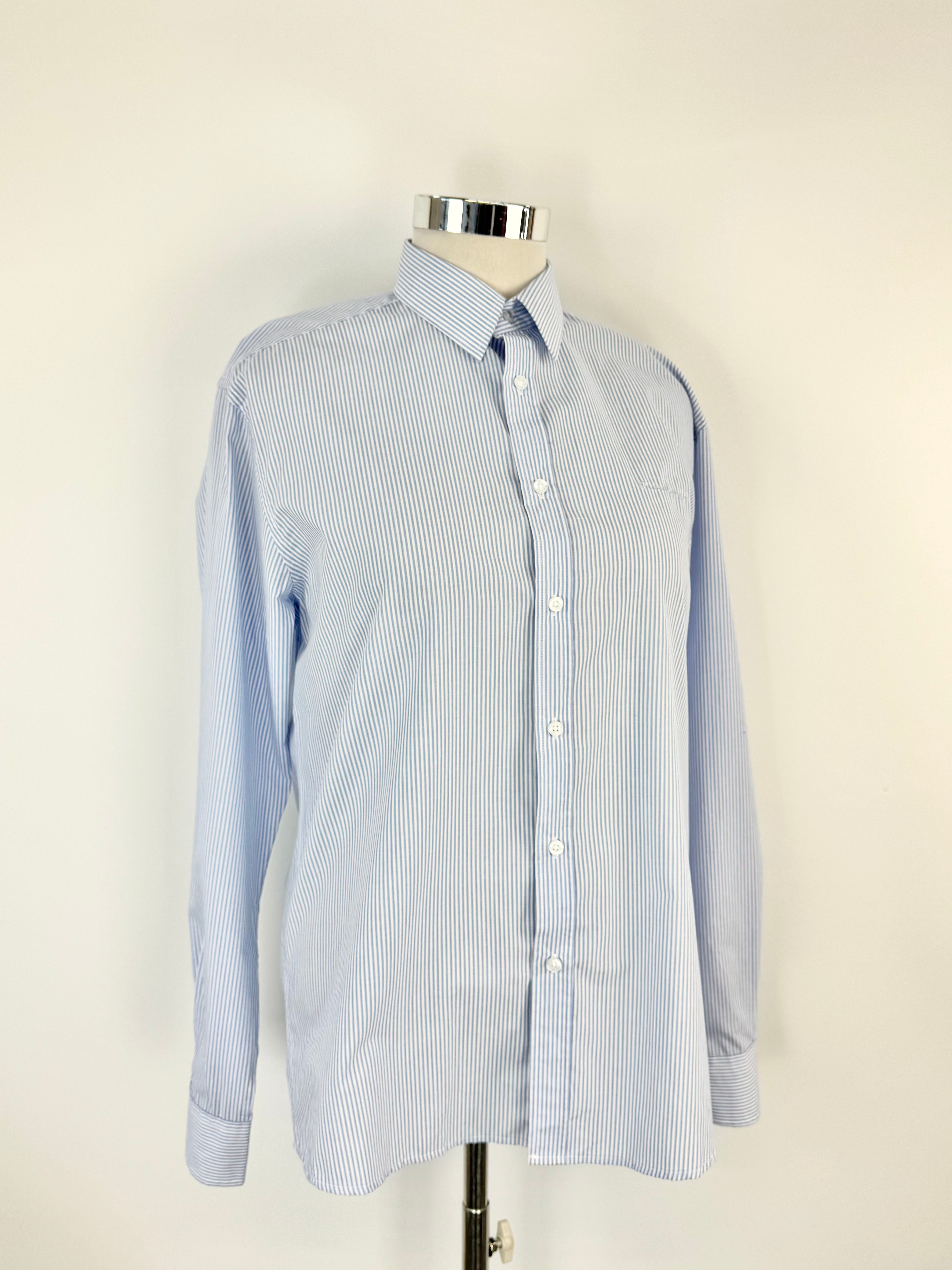 Pierre Cardin Blue & White Striped Shirt - L