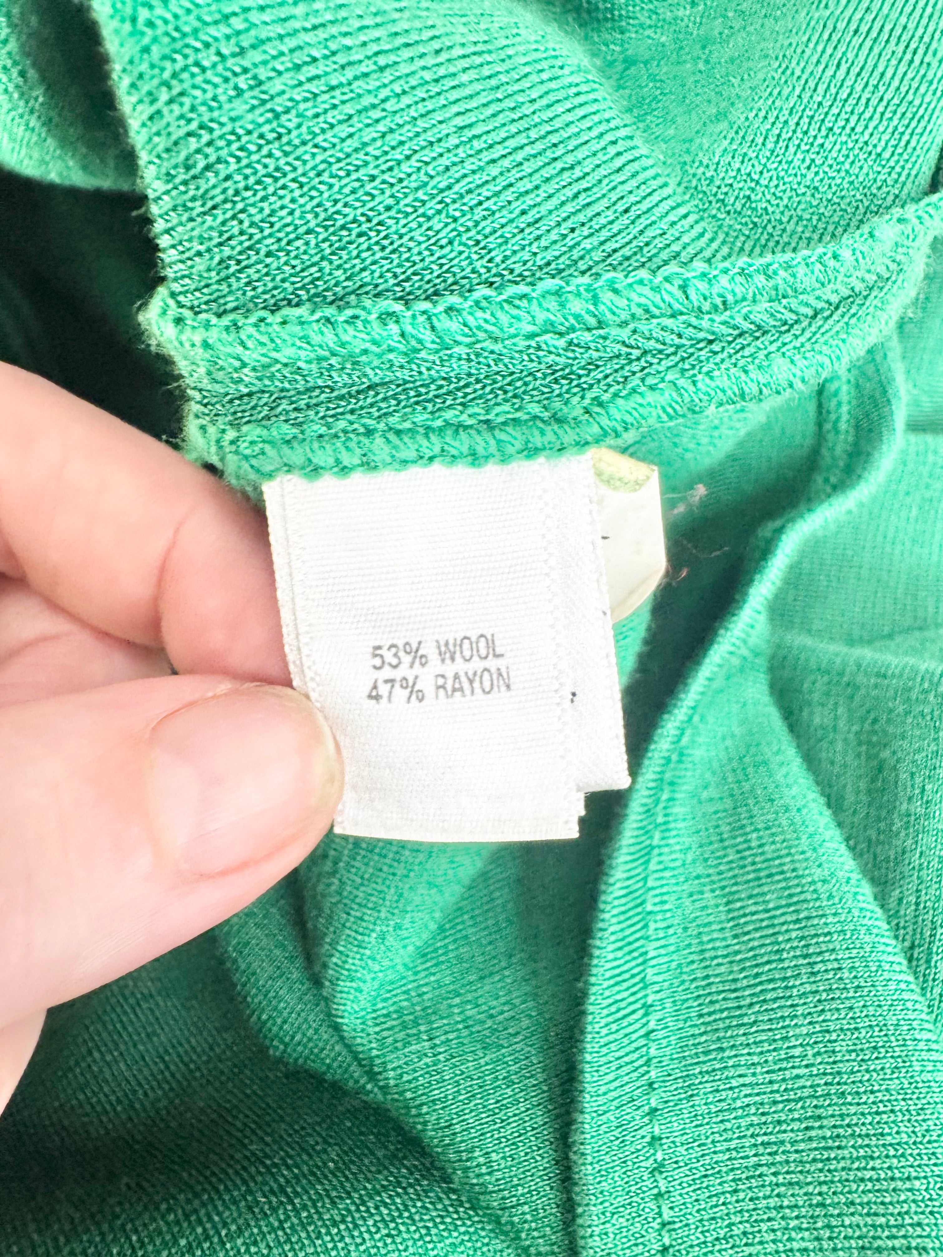 St John Emerald Green Wool Blend Dress - AU14/16