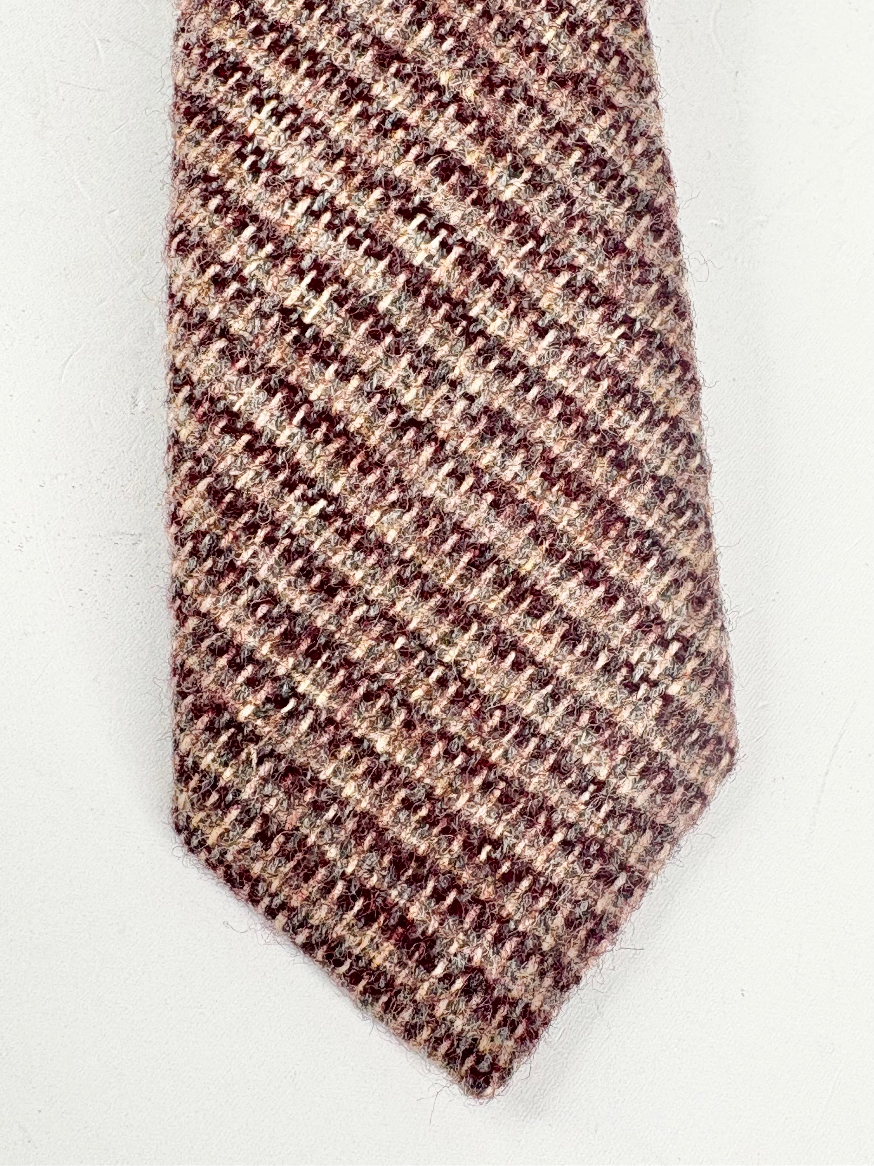Vintage Givenchy Gentleman Beige & Maroon Stripe Wool Tie