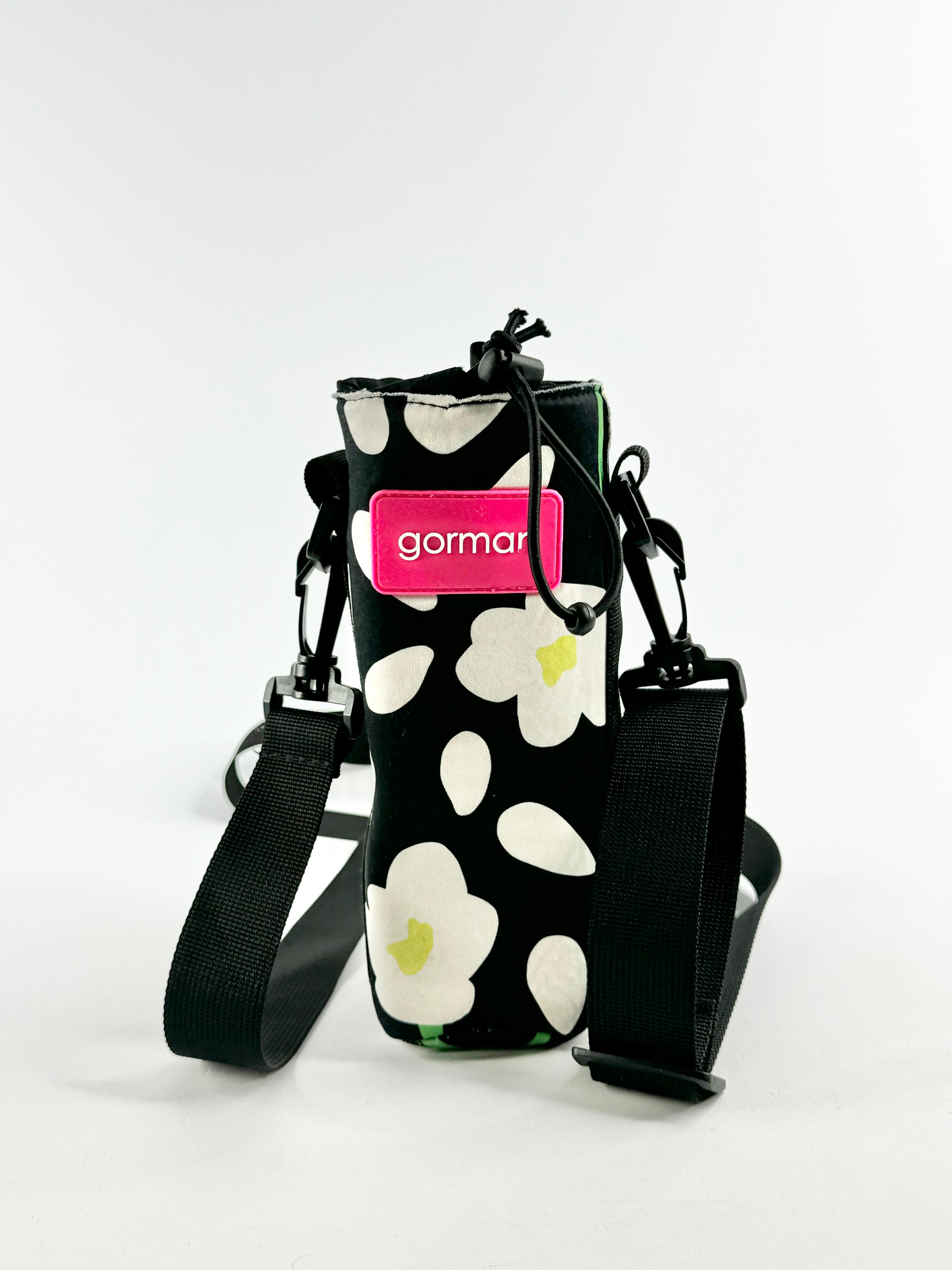 Gorman Black Flower Pattern Neoprene Drink Bottle Holder