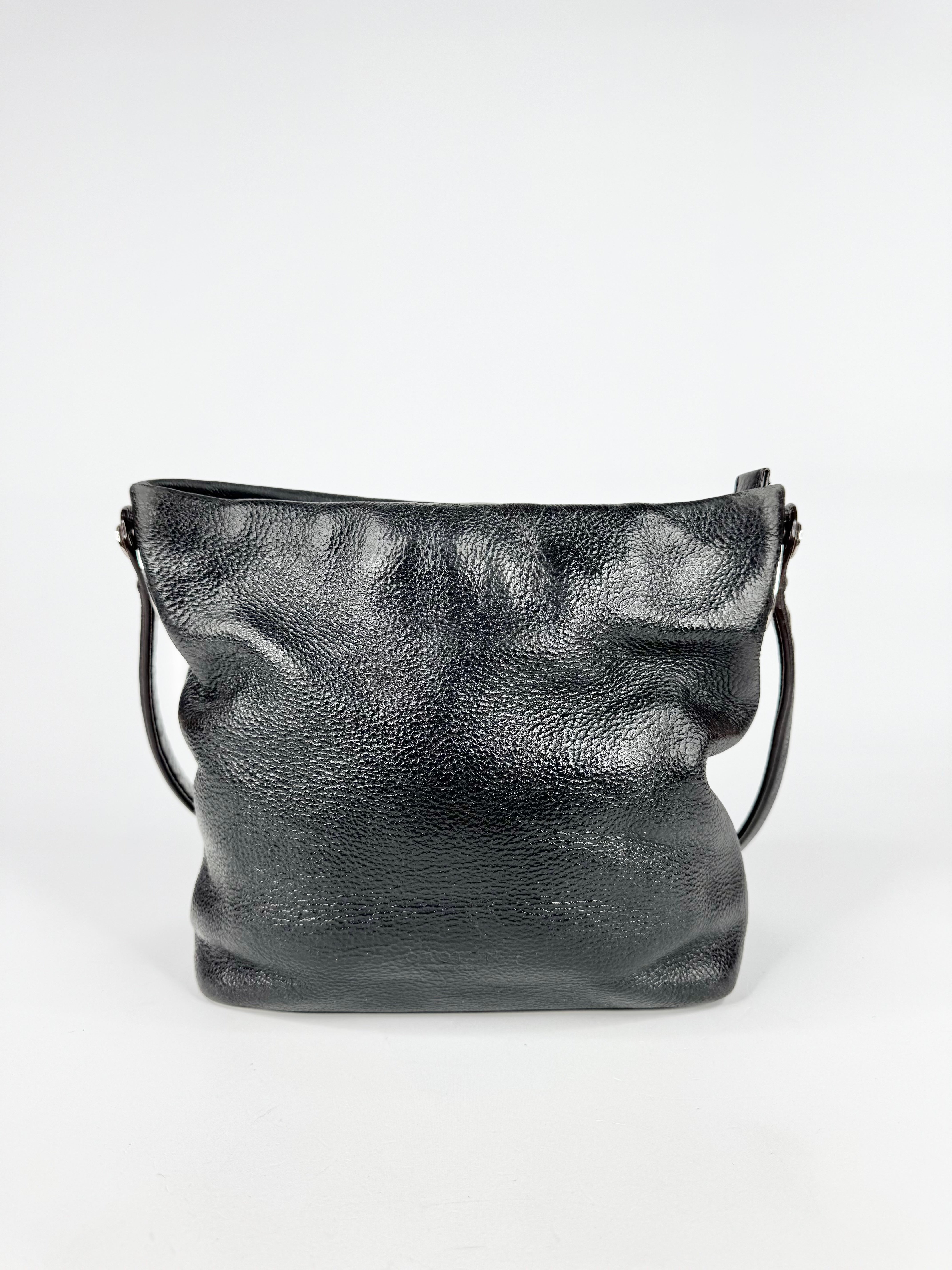 Oroton Black Leather Cross Body Bag