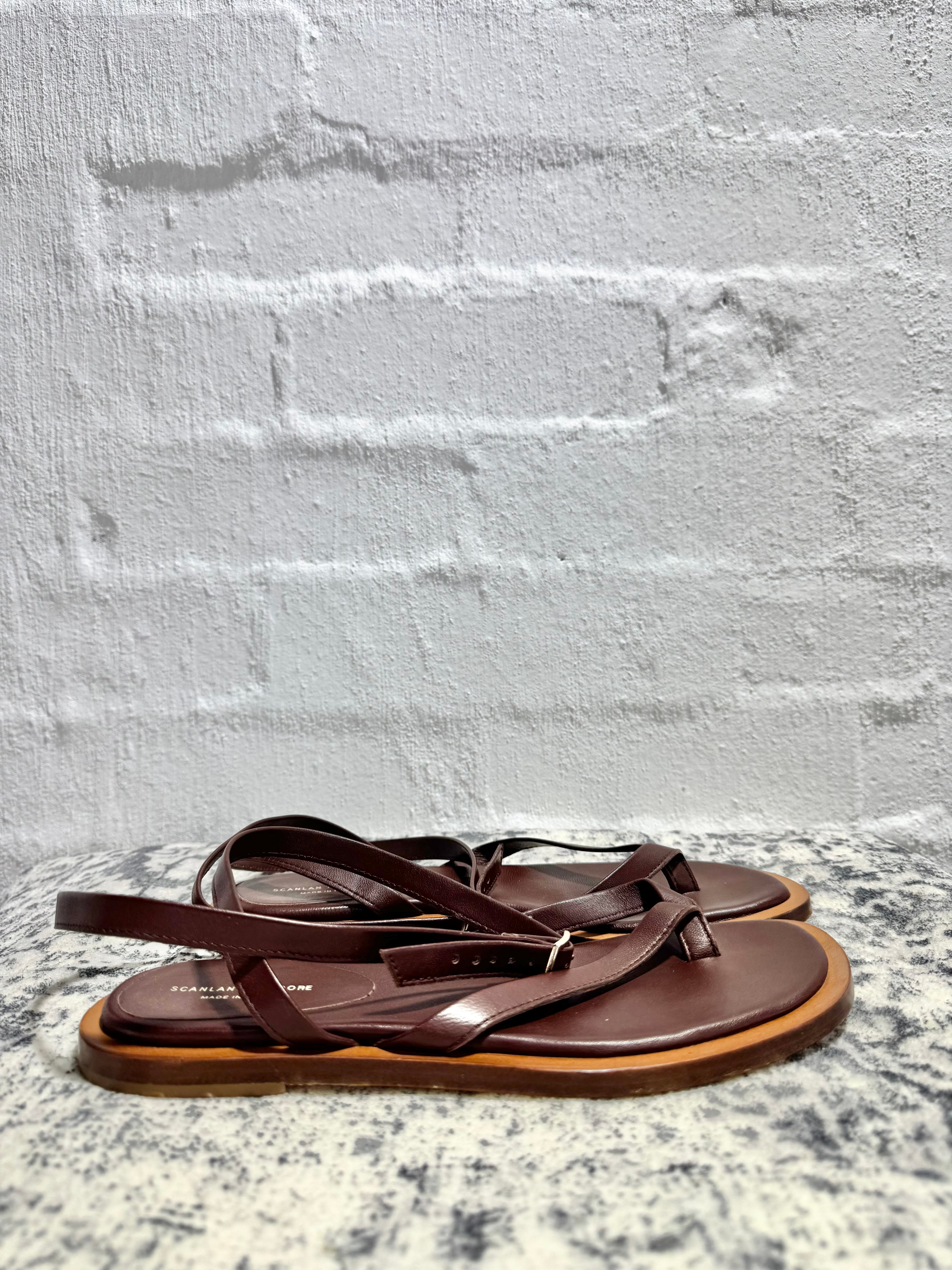 Scanlan Theodore Expresso Leather Wrap Around Thongs - EU37