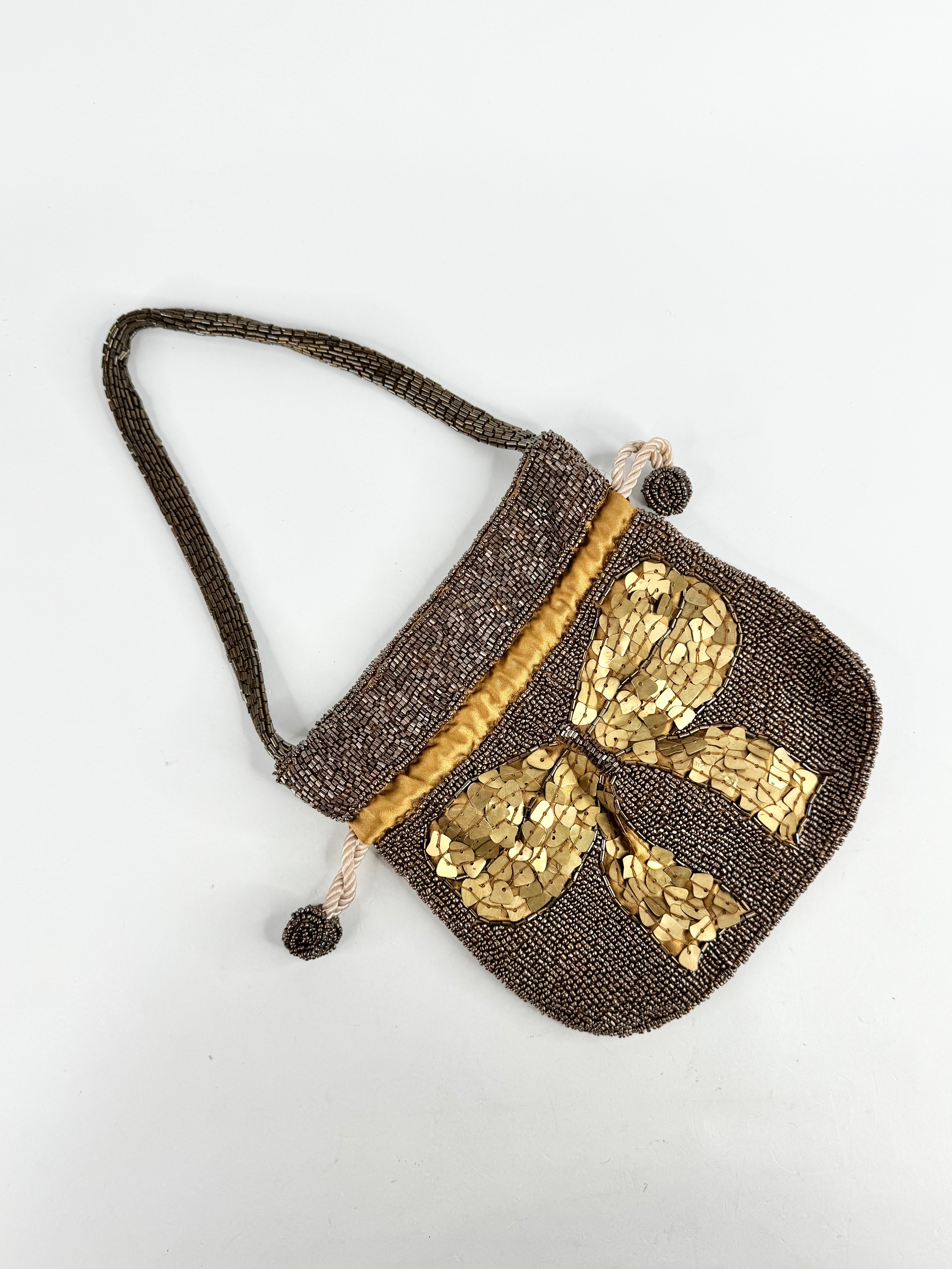 Mimco Beaded Bow Pattern Evening Bag