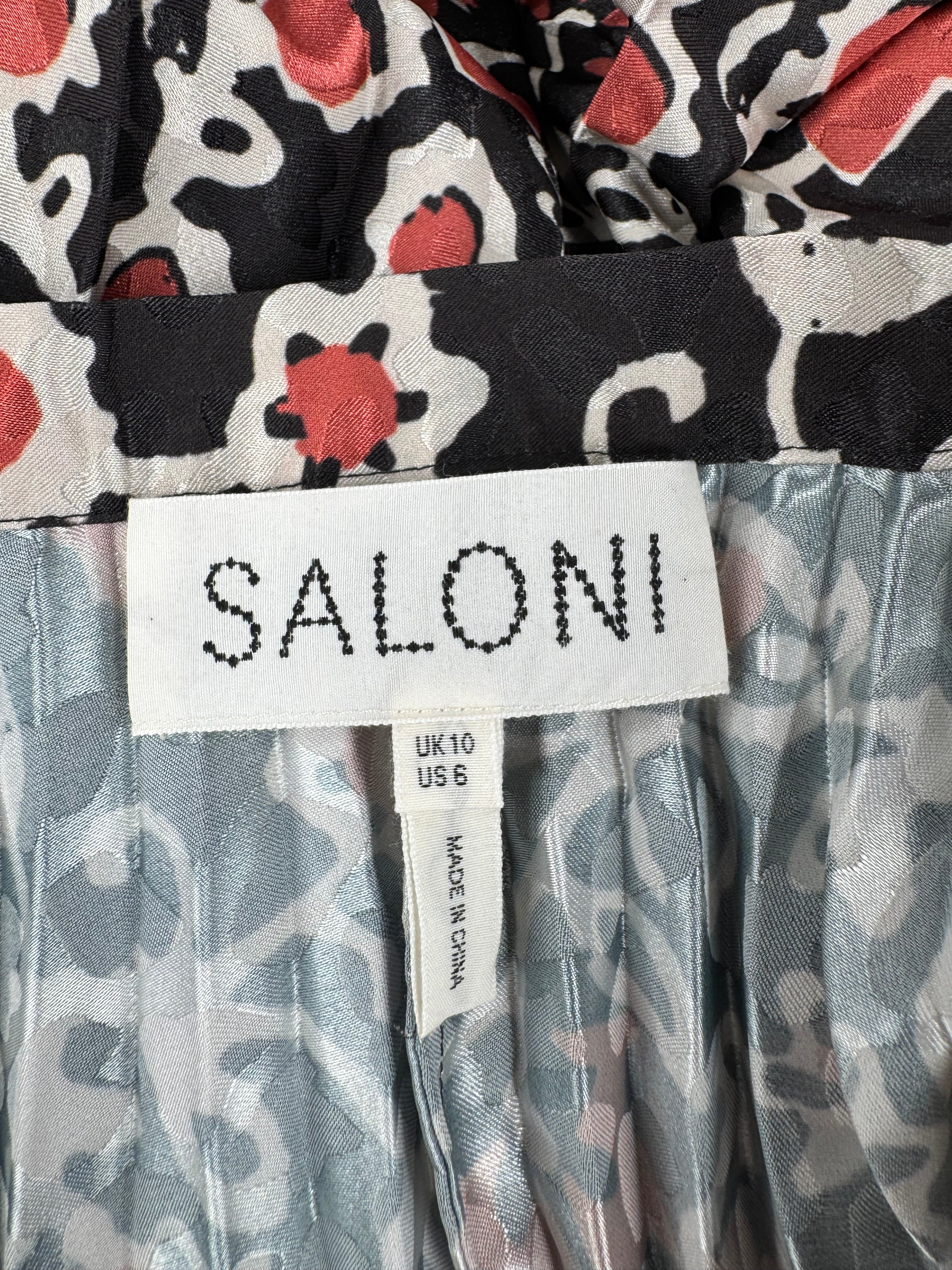 Saloni Brown 'Cobblestone' Floral Patterned Pleated Skirt - AU10