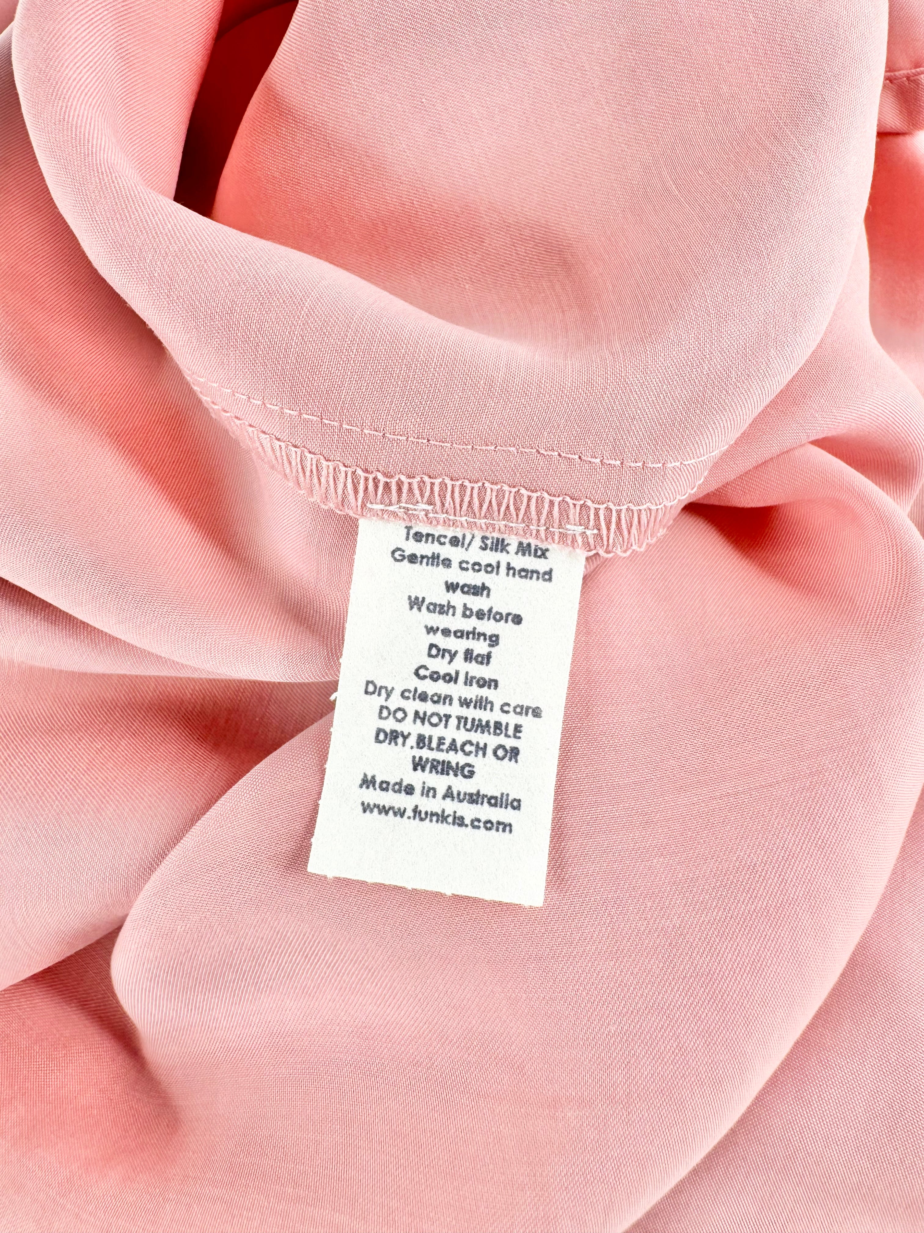 Funkis 'Maxine' Short Dusty Pink Satin Dress NWT - AU12