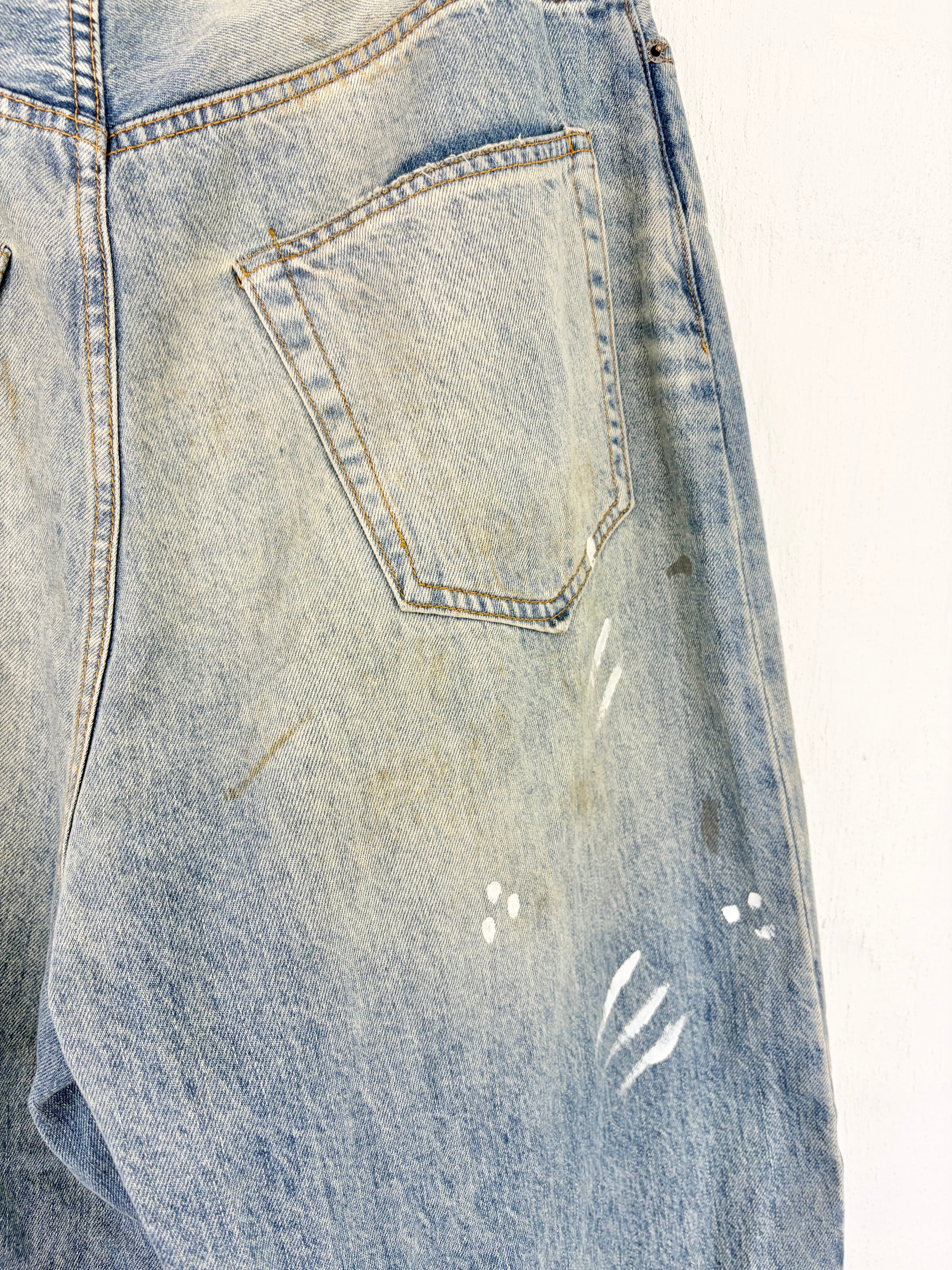 Acne Studios 1981M Relaxed Tapered Fit Paint Splatter Jeans - 46