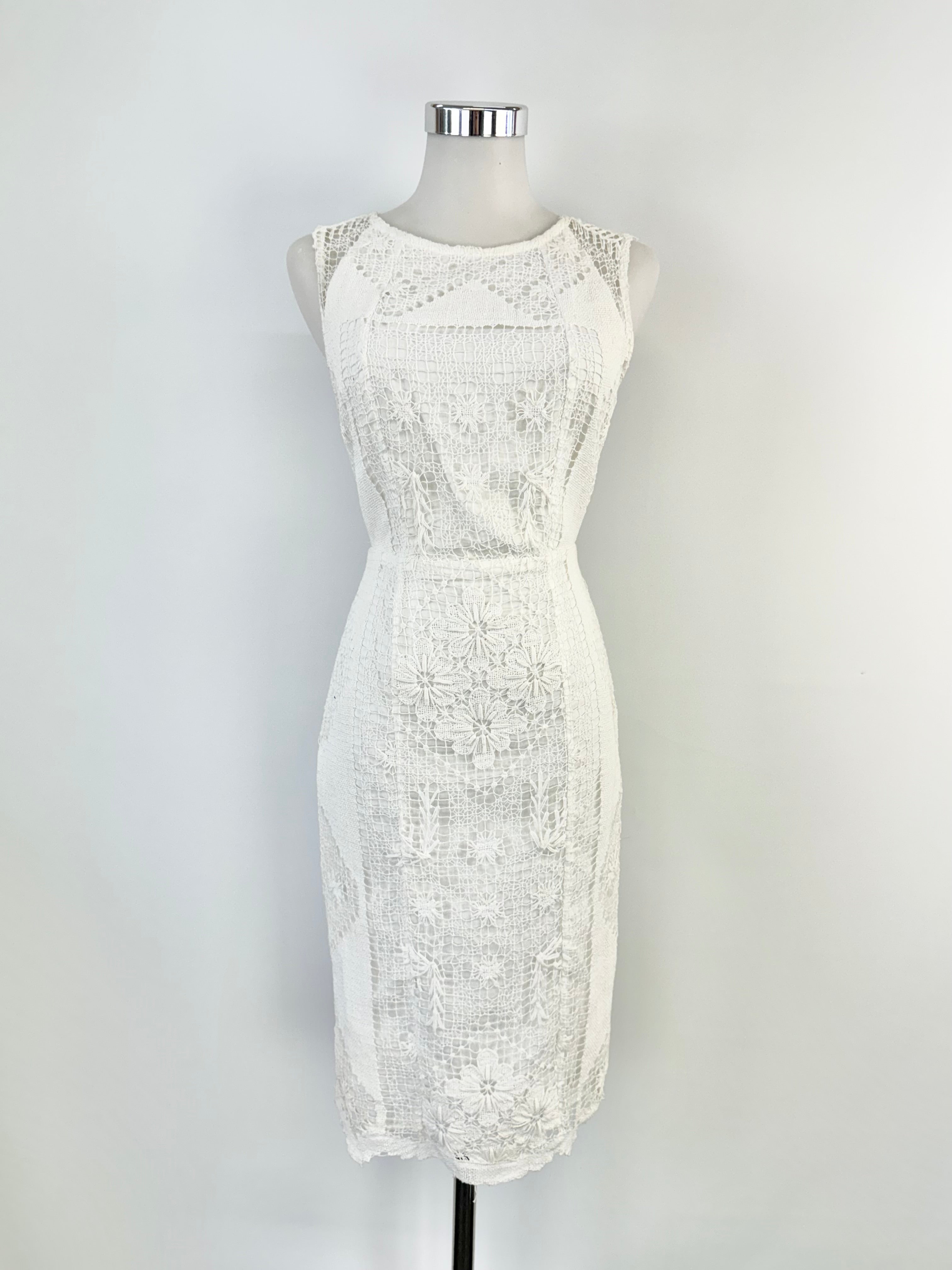 Nevenka White Lace Bodycon Dress - AU8