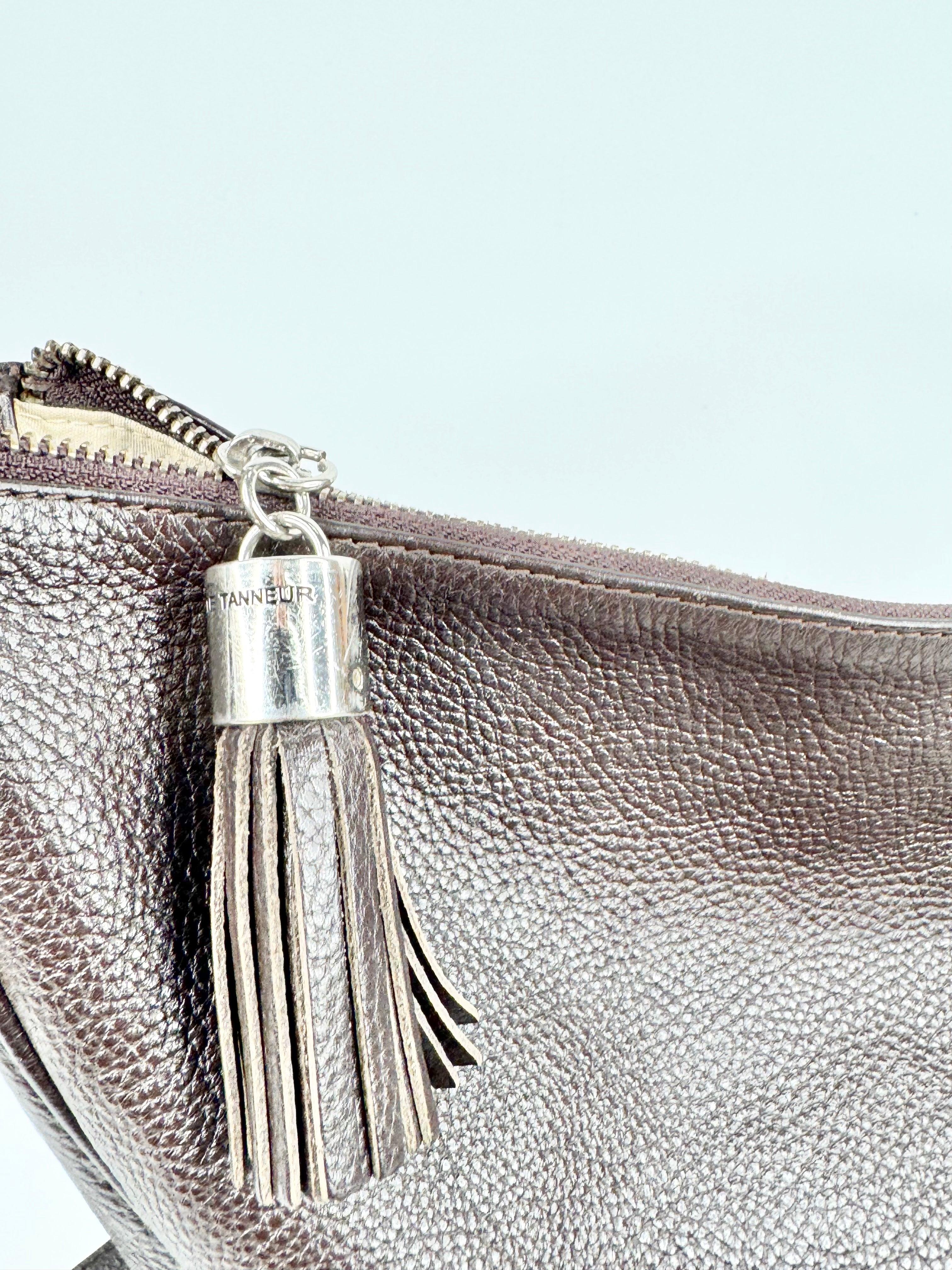 Le Tanneur Large Coffee Brown Grained Shoulder Bag