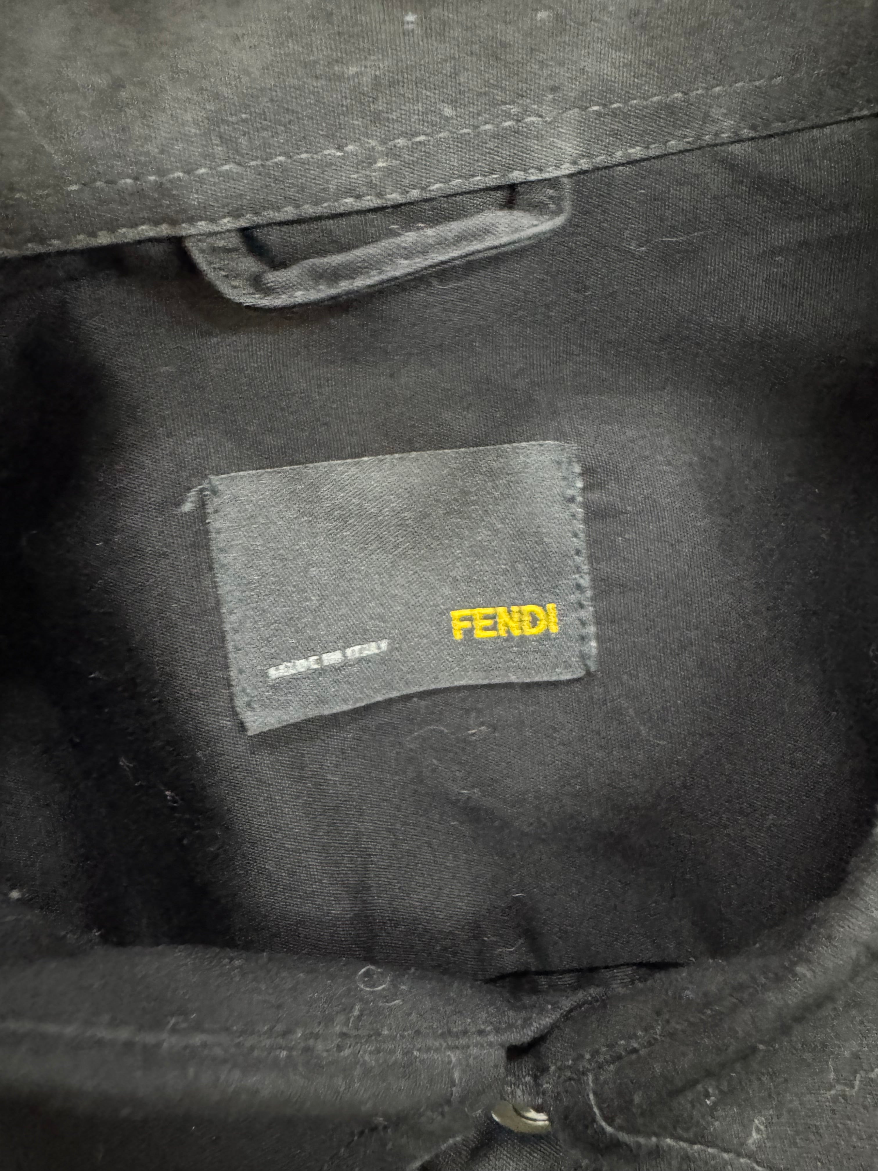 Fendi Black Velvet Laddered Cotton Shirt - AU8/10