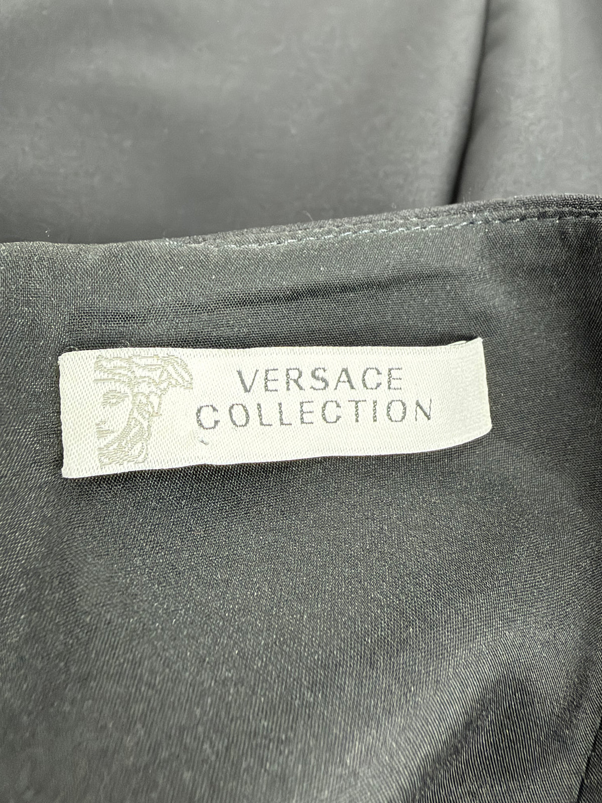 Versace Collection Black High-Waisted Gold Baroque Motif Pencil Skirt - AU12/14