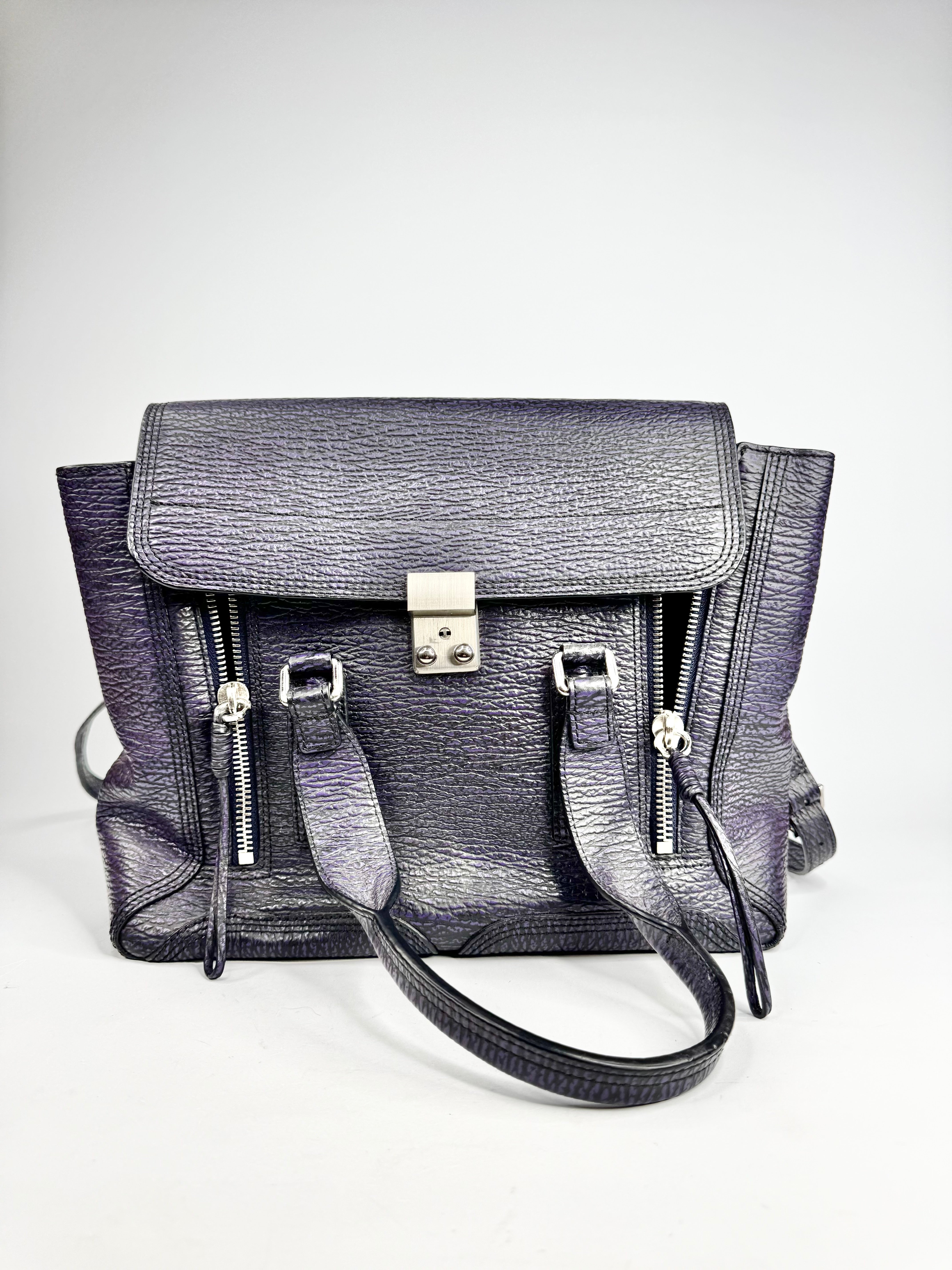 3.1 Phillip Lim African Violet Shark Embossed 'Pashli' Handbag