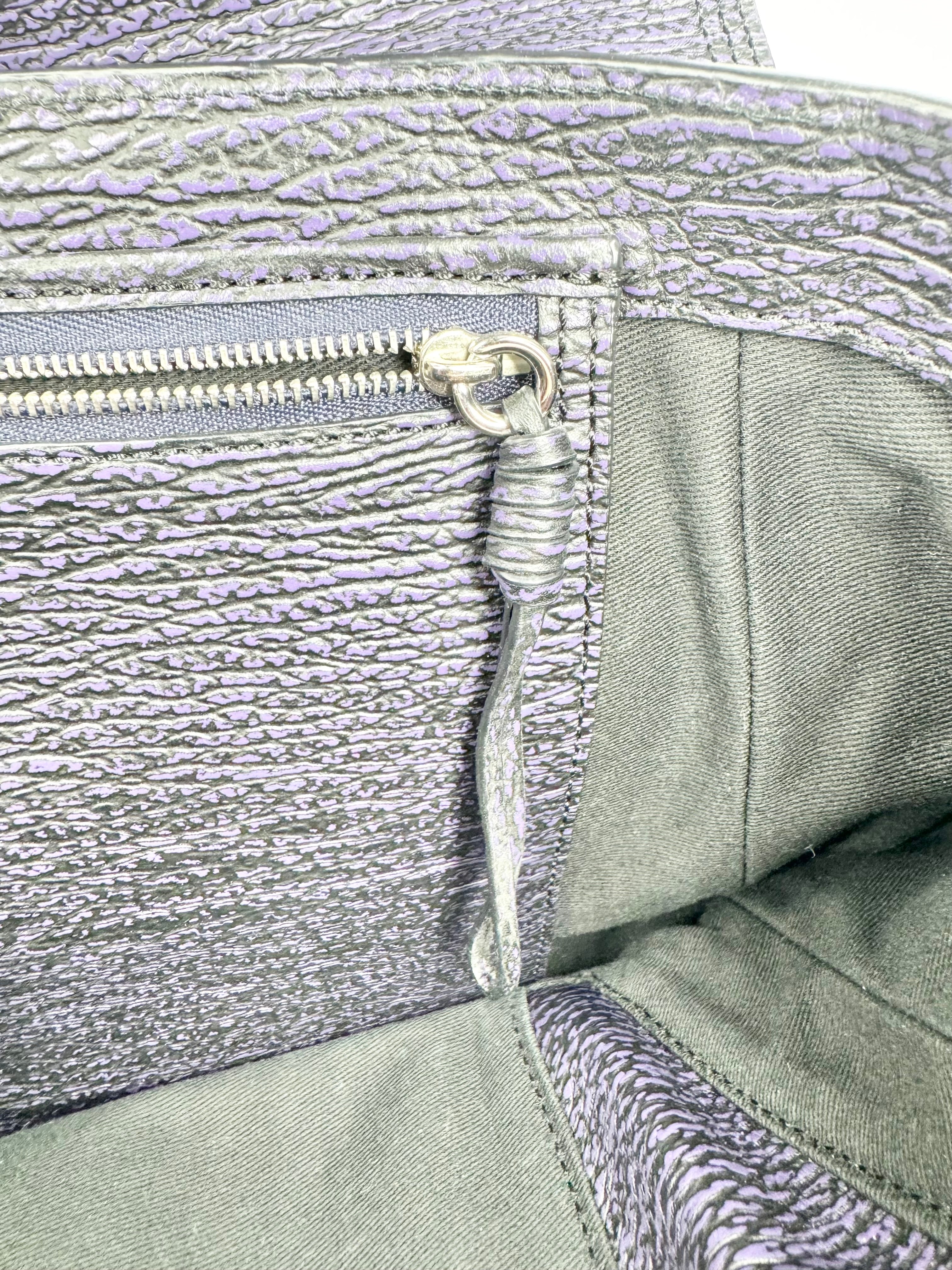 3.1 Phillip Lim African Violet Shark Embossed 'Pashli' Handbag