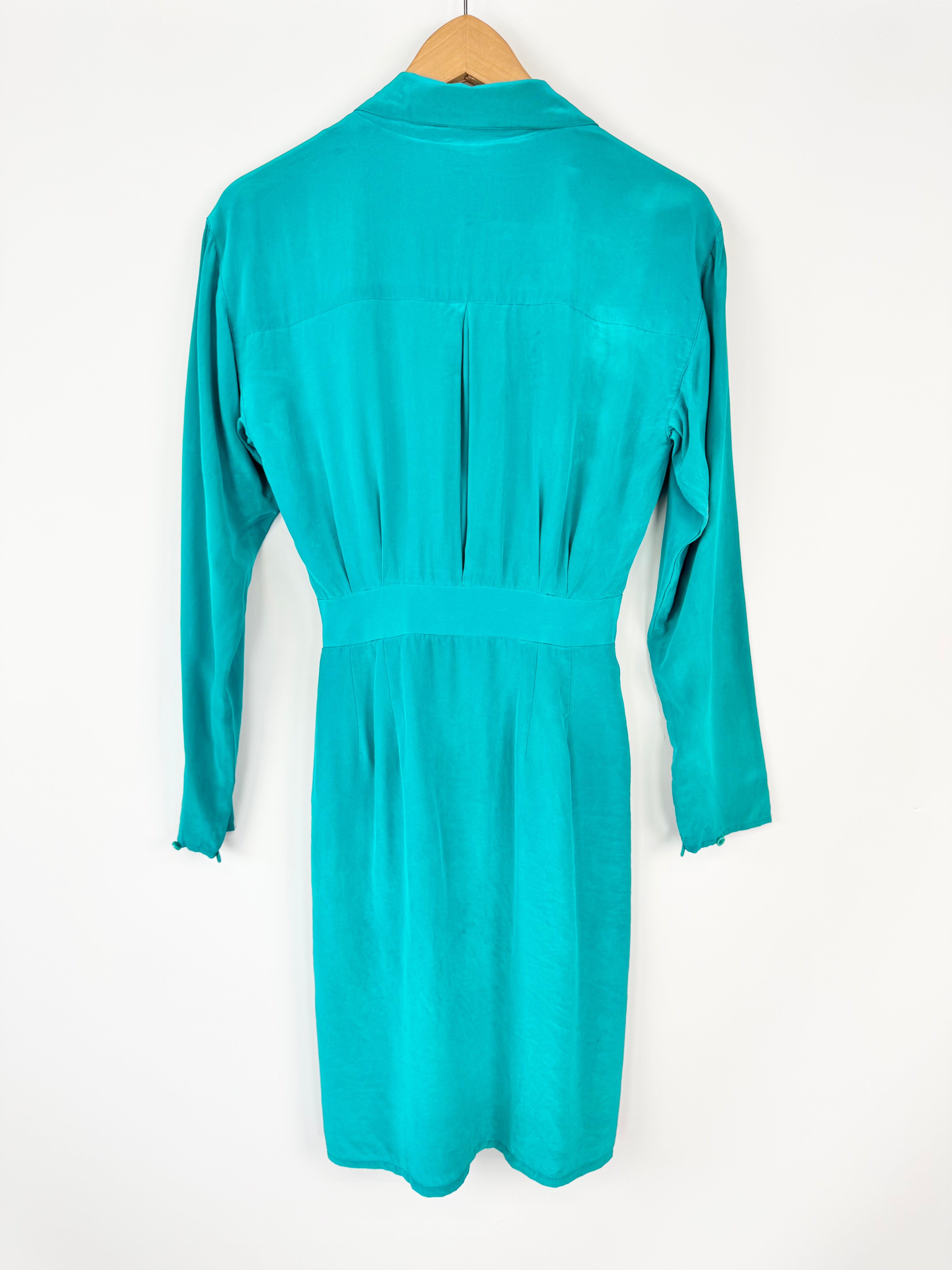 Vintage Argenti Teal Silk Dress - AU8