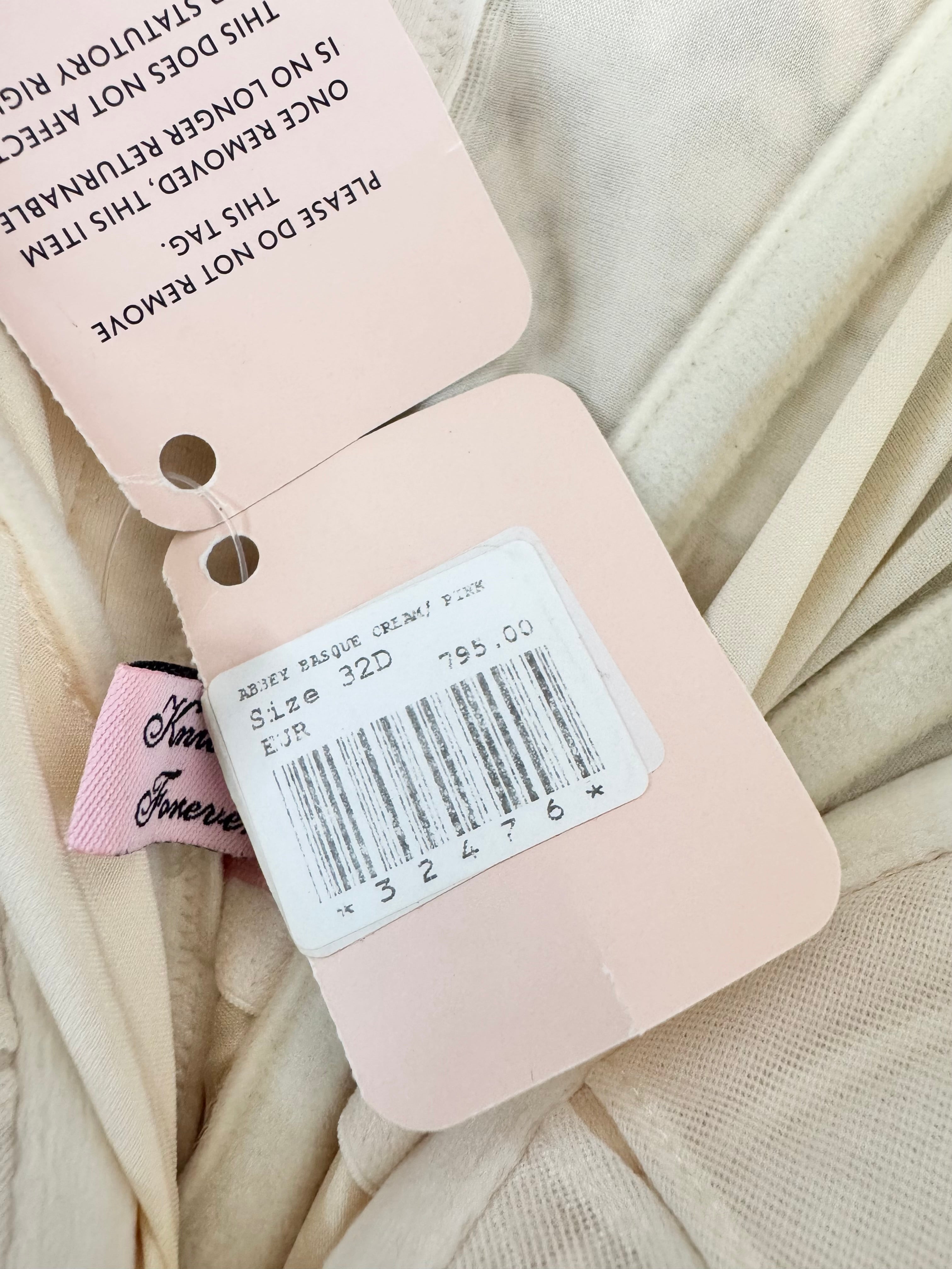 Agent Provocateur 'Abbey Basque Pink & Cream' Corset NWT - 32D