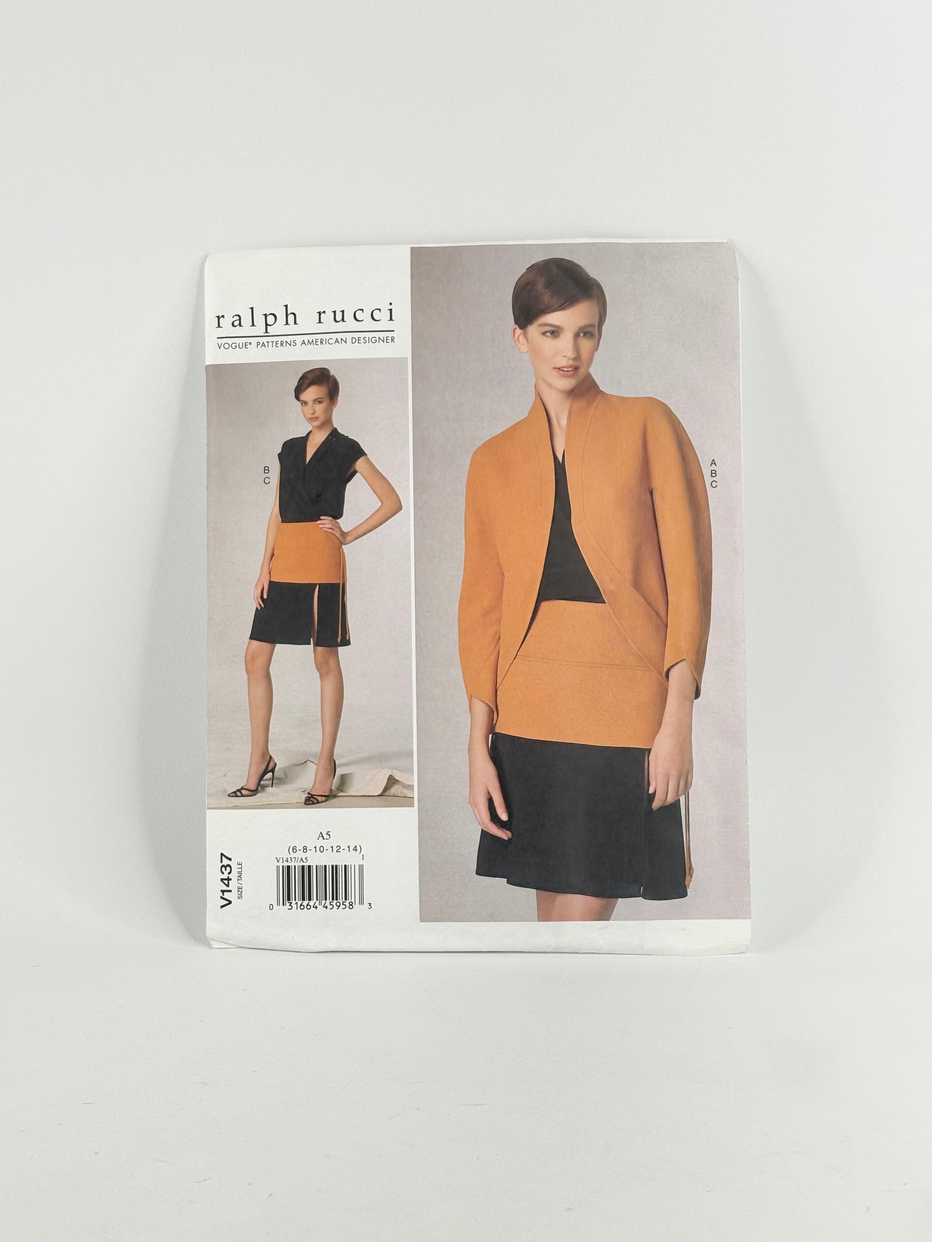 Vogue American Designer Ralph Rucci Jacket, Shirt & Skirt: No. V1437 - Size 6/14
