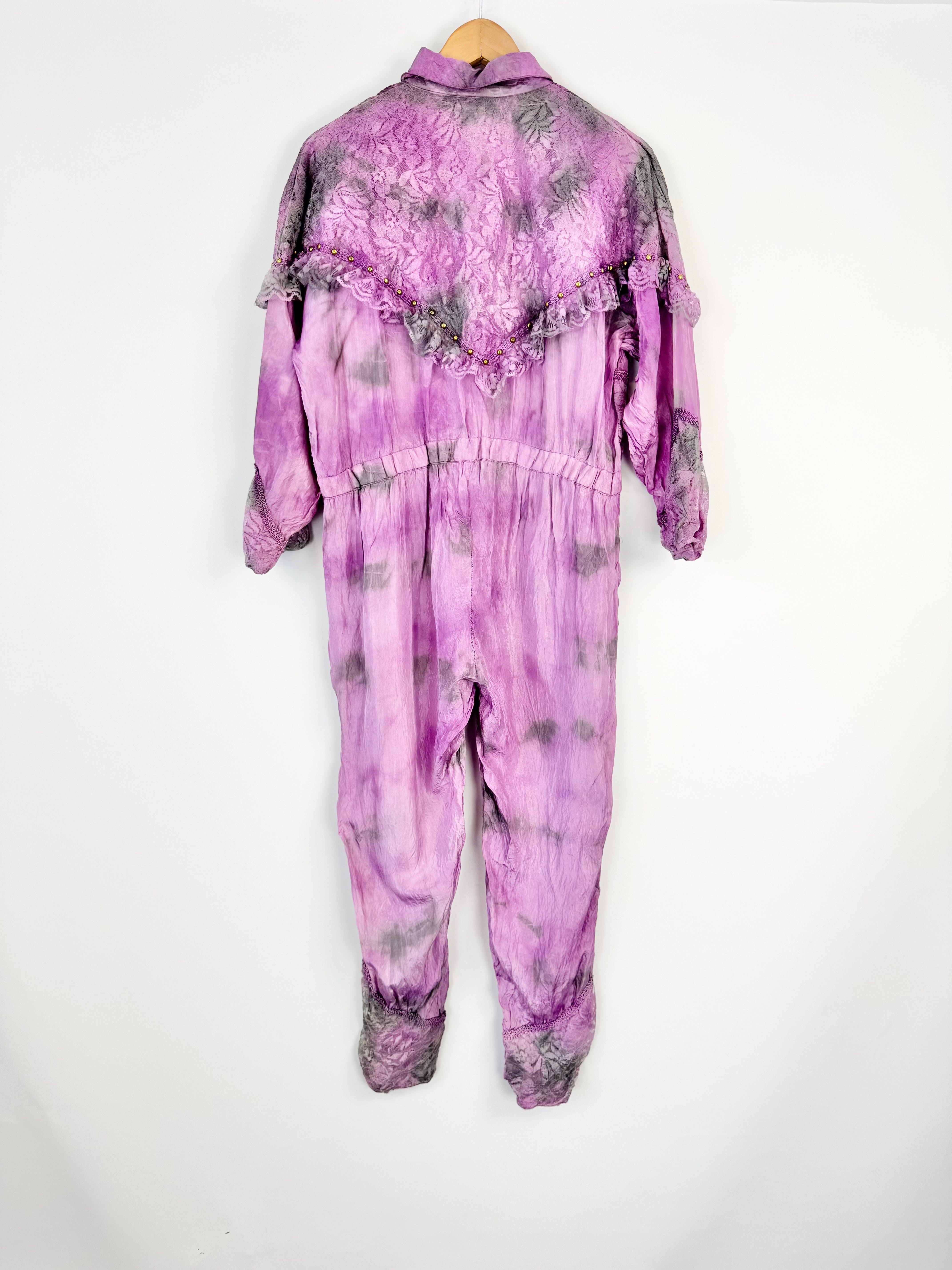 Vintage Purple & Grey Lace Embellished Jumpsuit - AU10