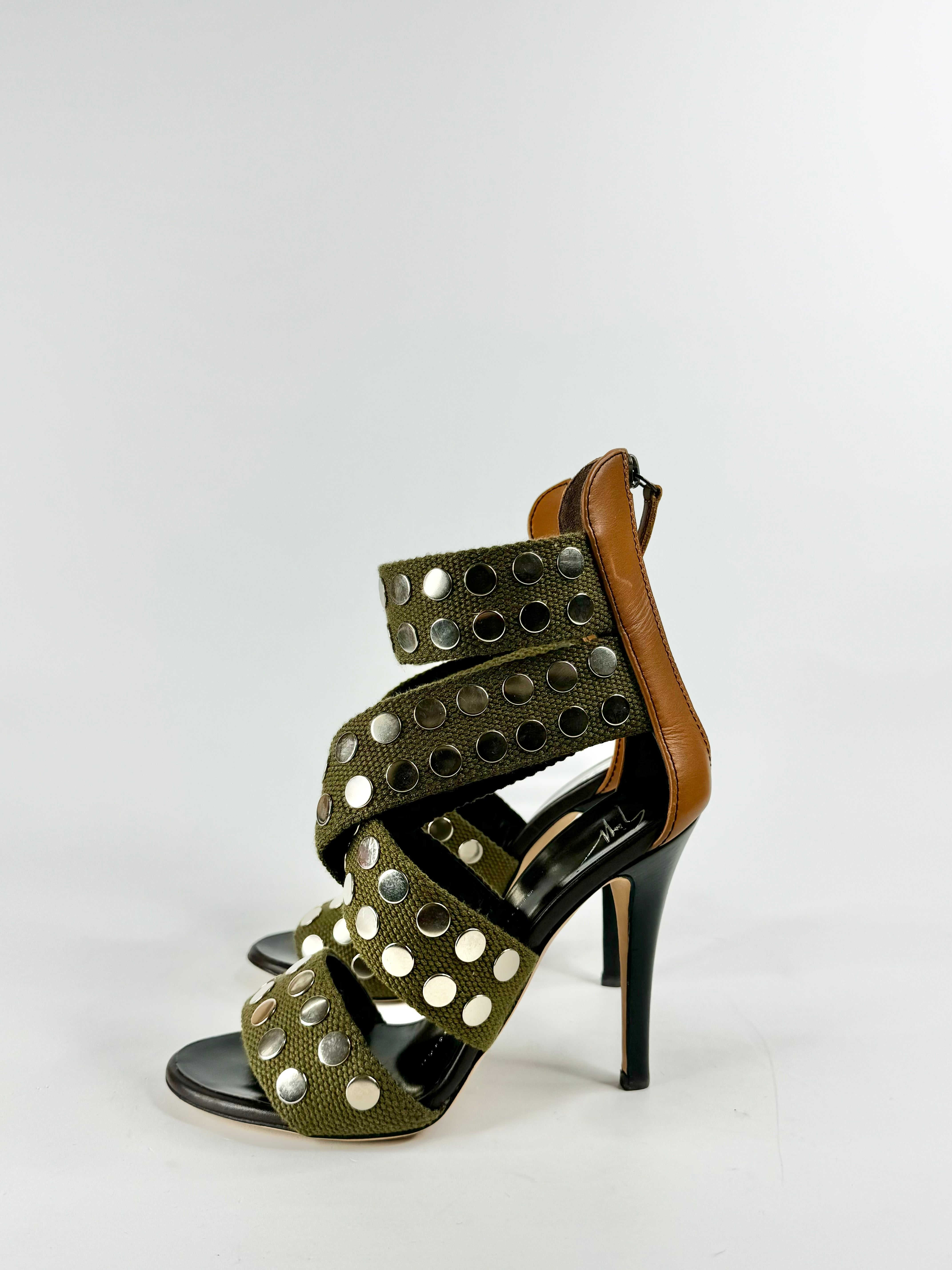 Giuseppe Zanotti Olive Green Stilettos - EU35.5