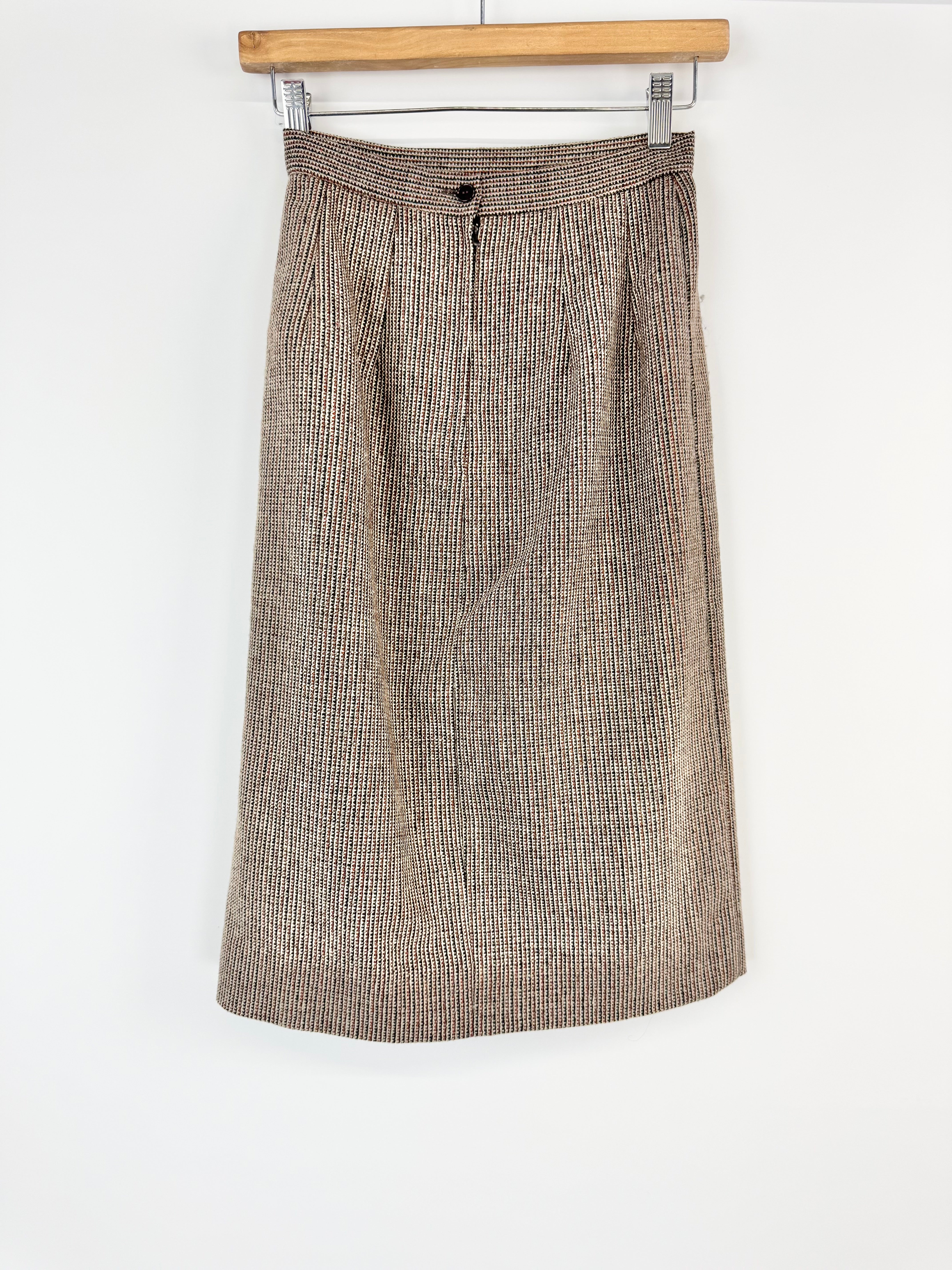 Merivale Australia Brown Checked Front Pleat Skirt - AU6/8
