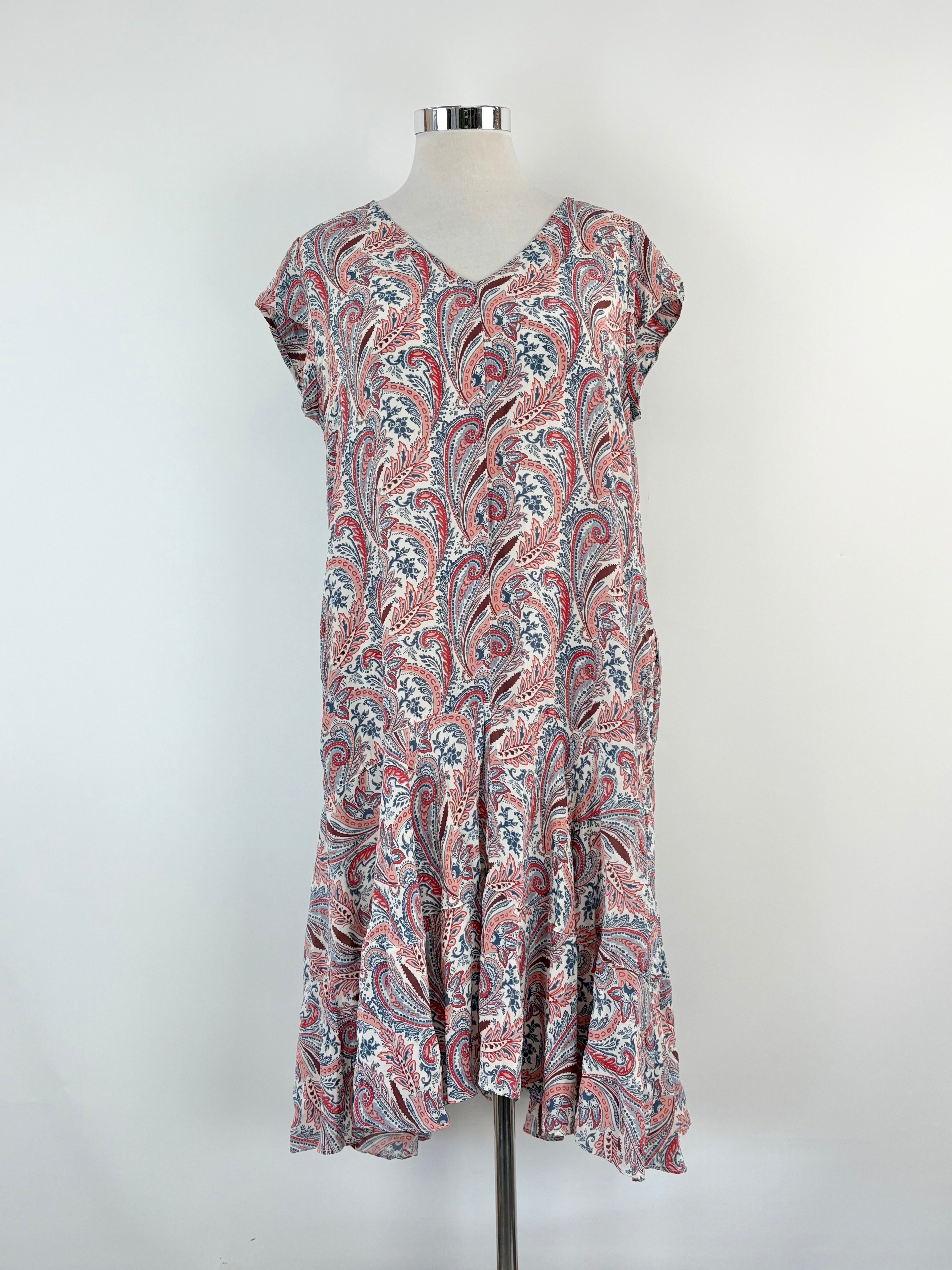 Mela Purdie Paisley-Print Silk Shift Dress - AU14