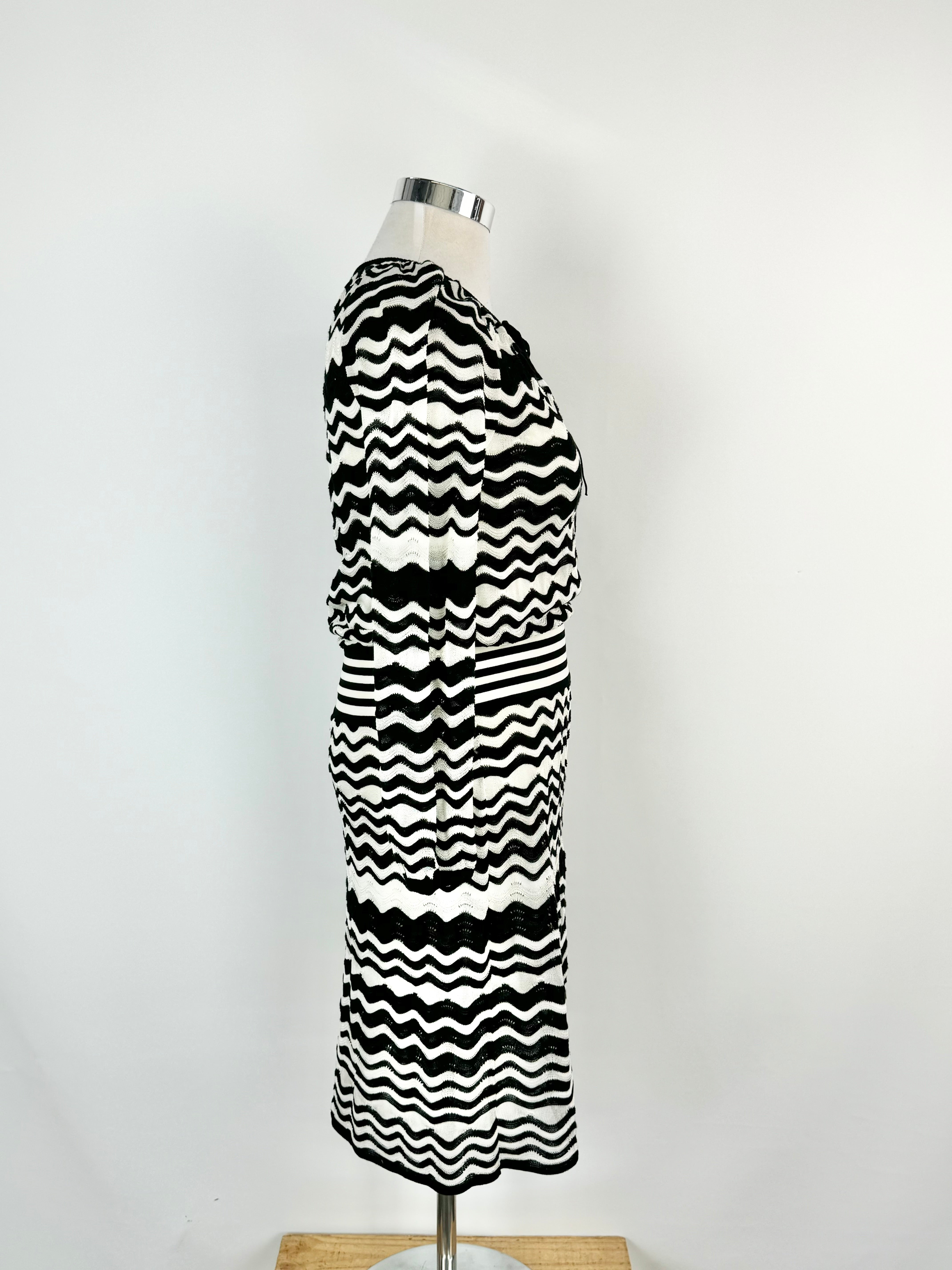 M Missioni Black & White Zig Zag Dress - AU12