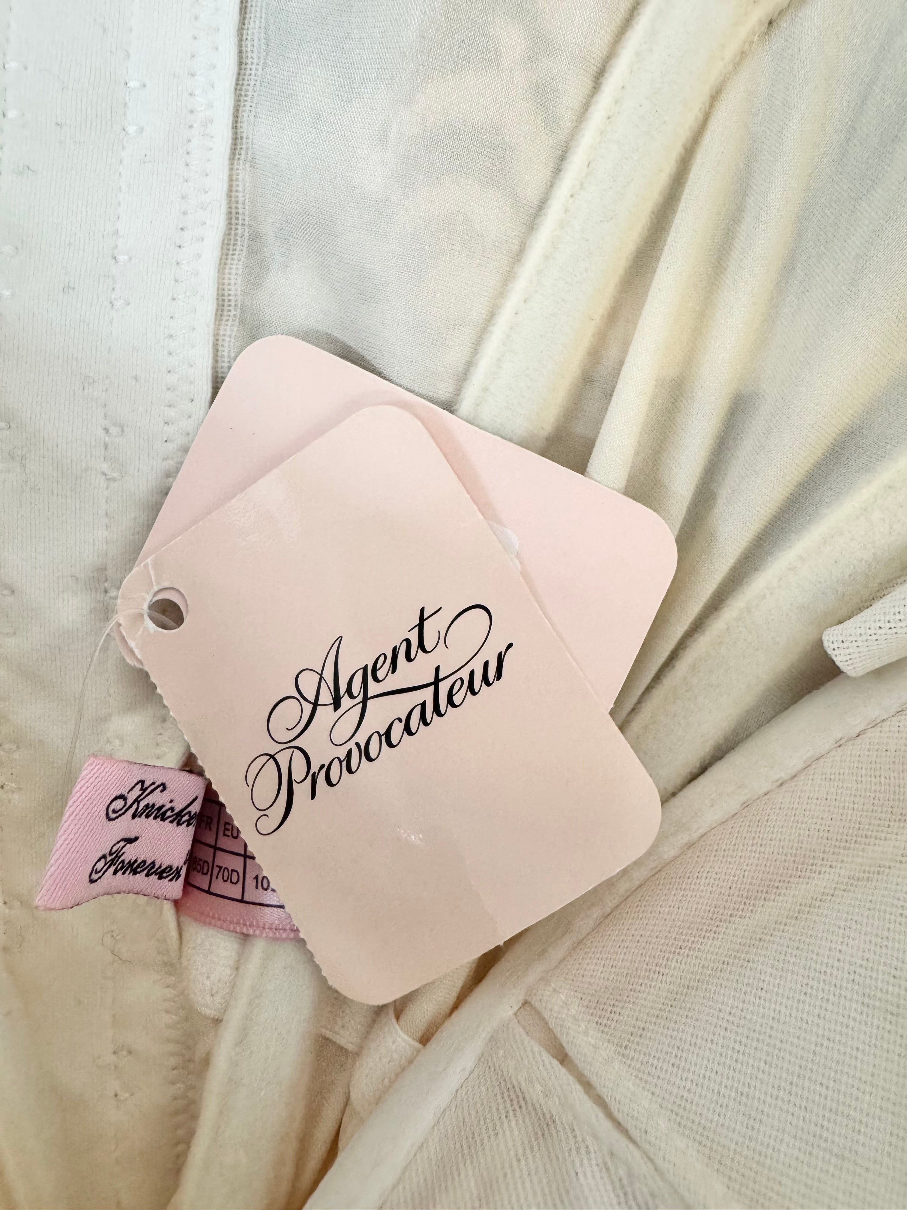 Agent Provocateur 'Abbey Basque Pink & Cream' Corset NWT - 32D
