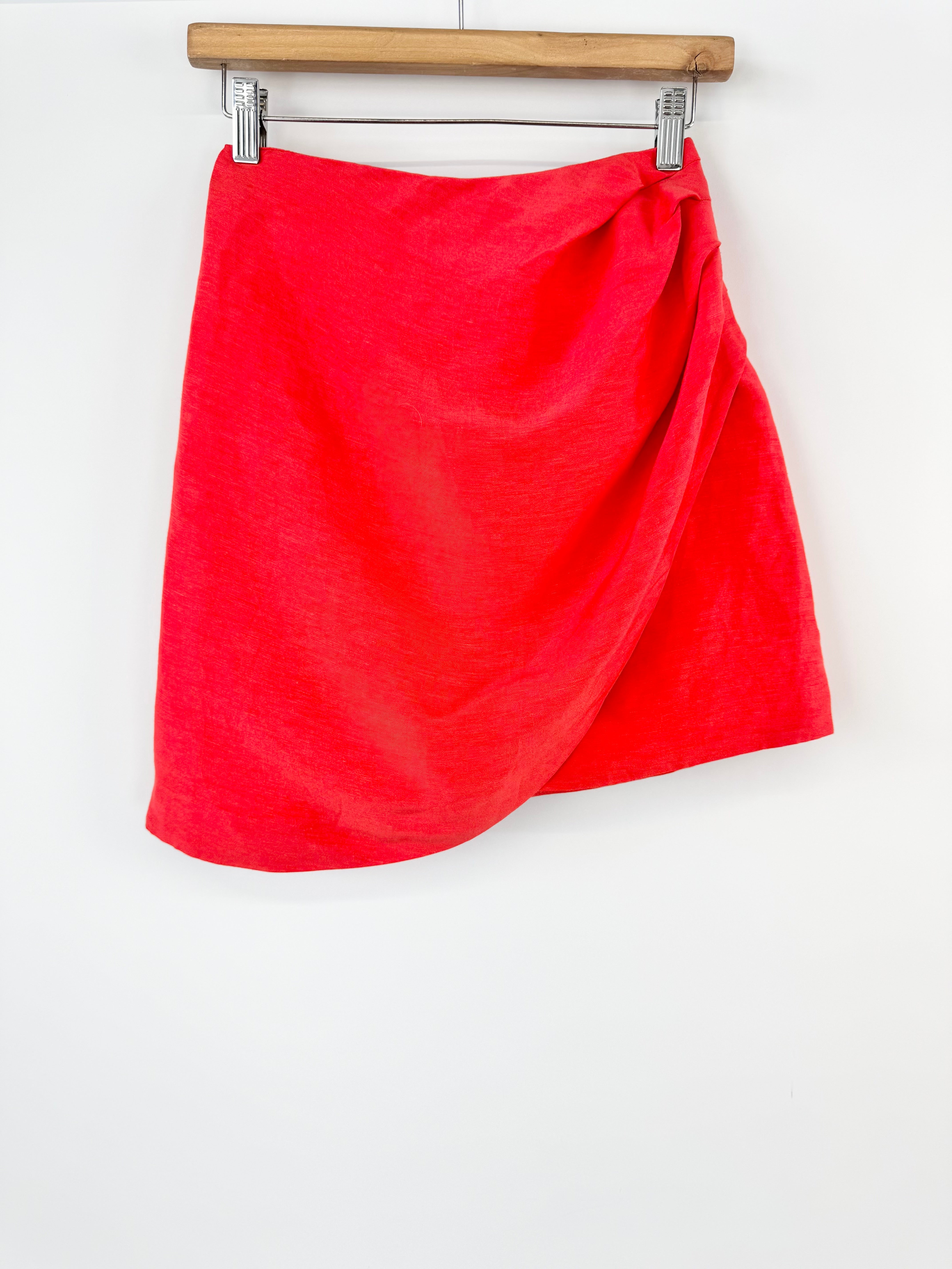 Aje 'Kinship' Bright Red Draped Mini Skirt NWT - AU6