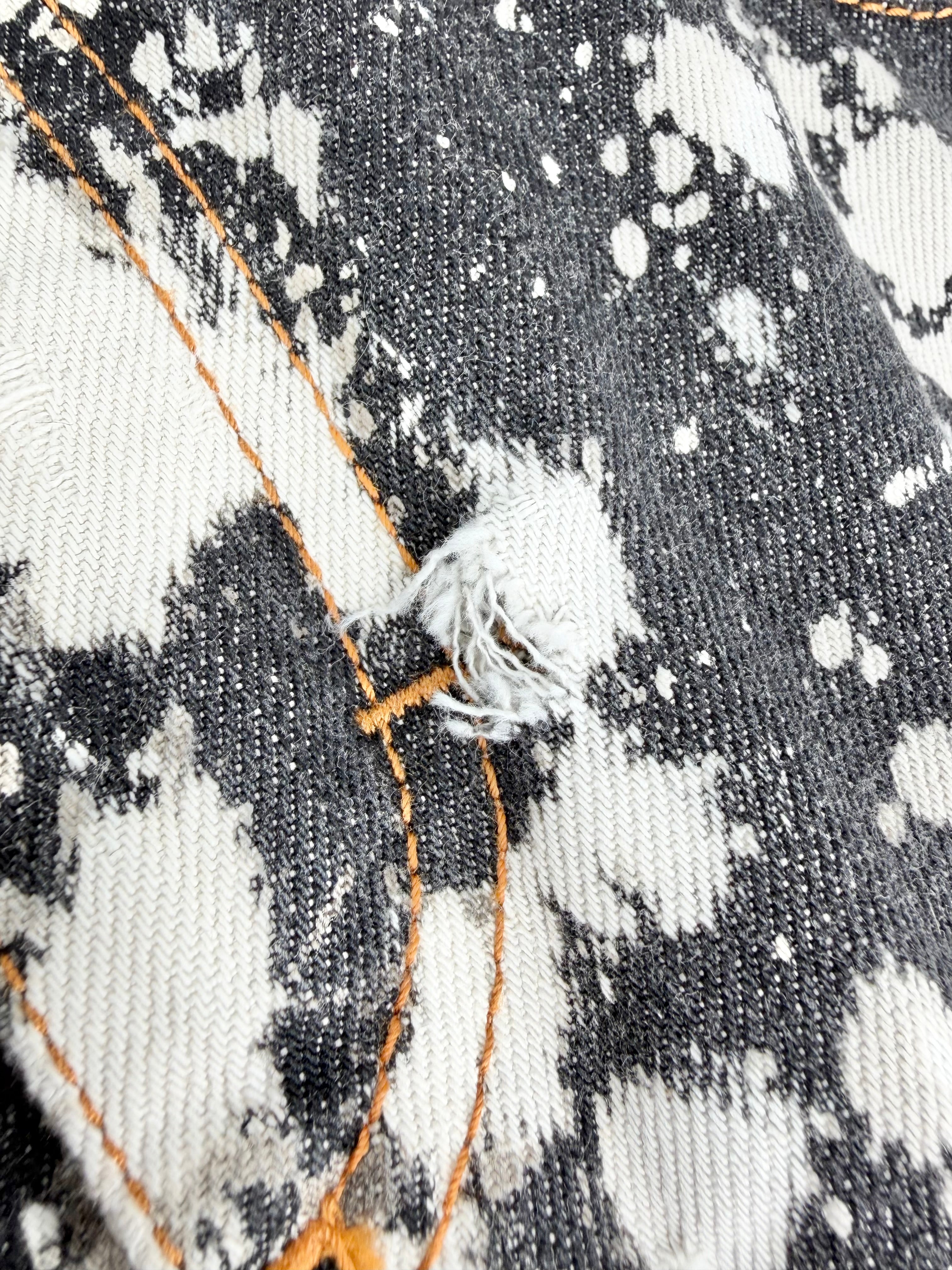 D&G Dark Blue Denim Paint Splattered Mini Skirt - AU10