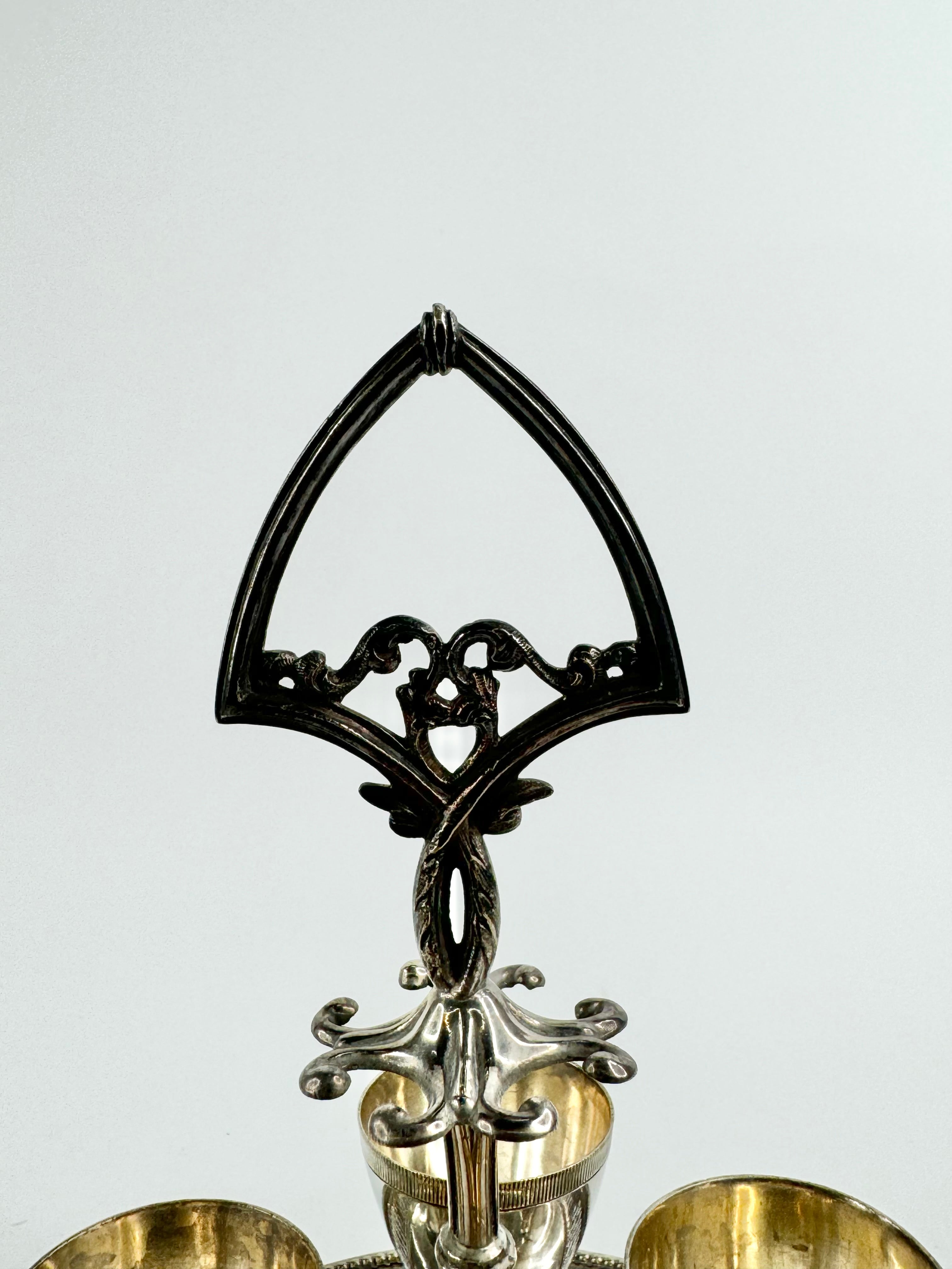 Antique Victorian Silver Plated Egg Cruet Set
