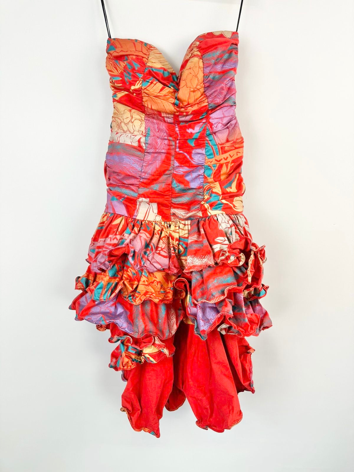 MFW Vintage Studibaker Hawk Strapless Tiered Cocktail Dress - AU12
