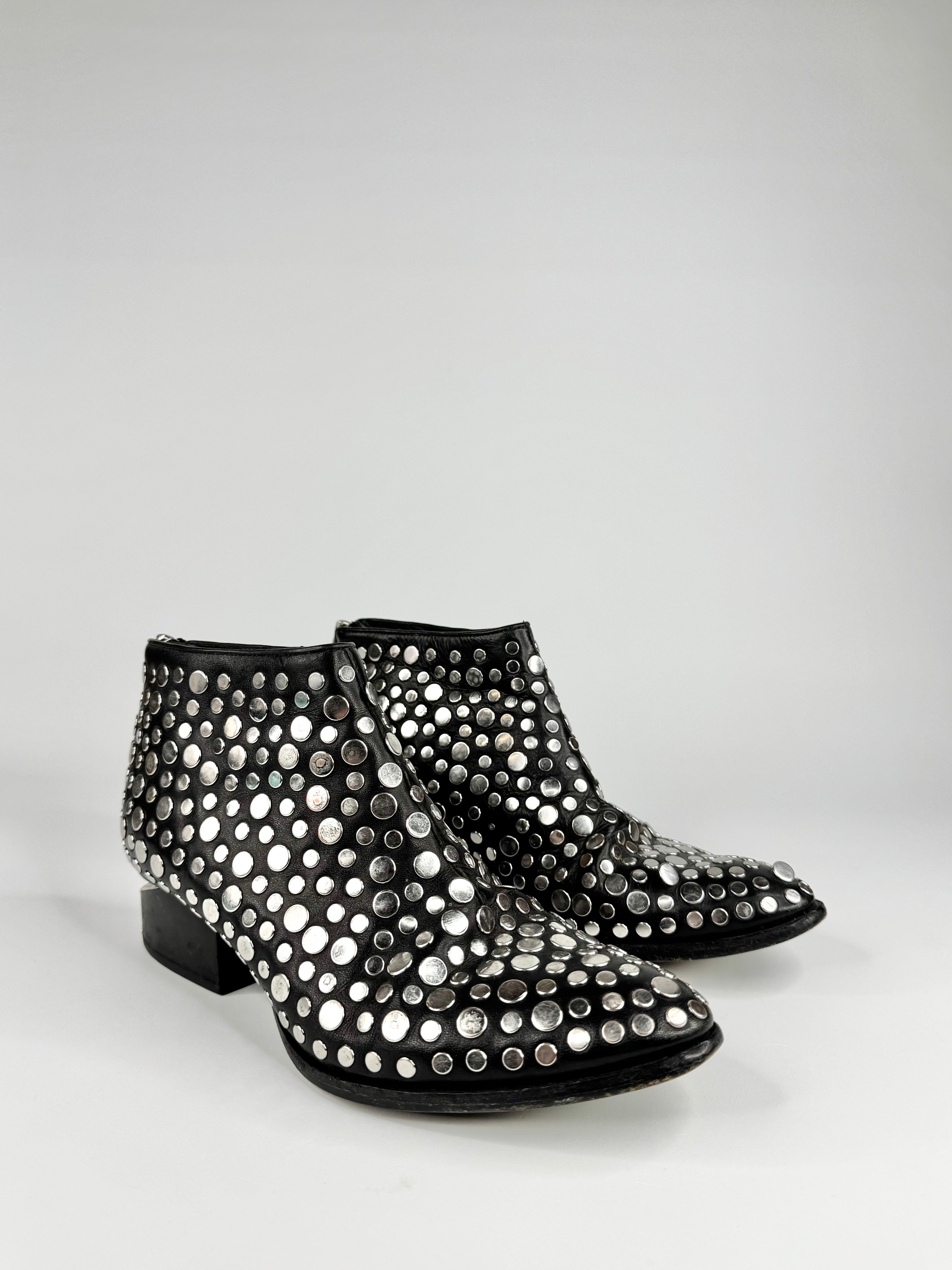Alexander Wang Black 'Kori' Studded Ankle Boots - EU40