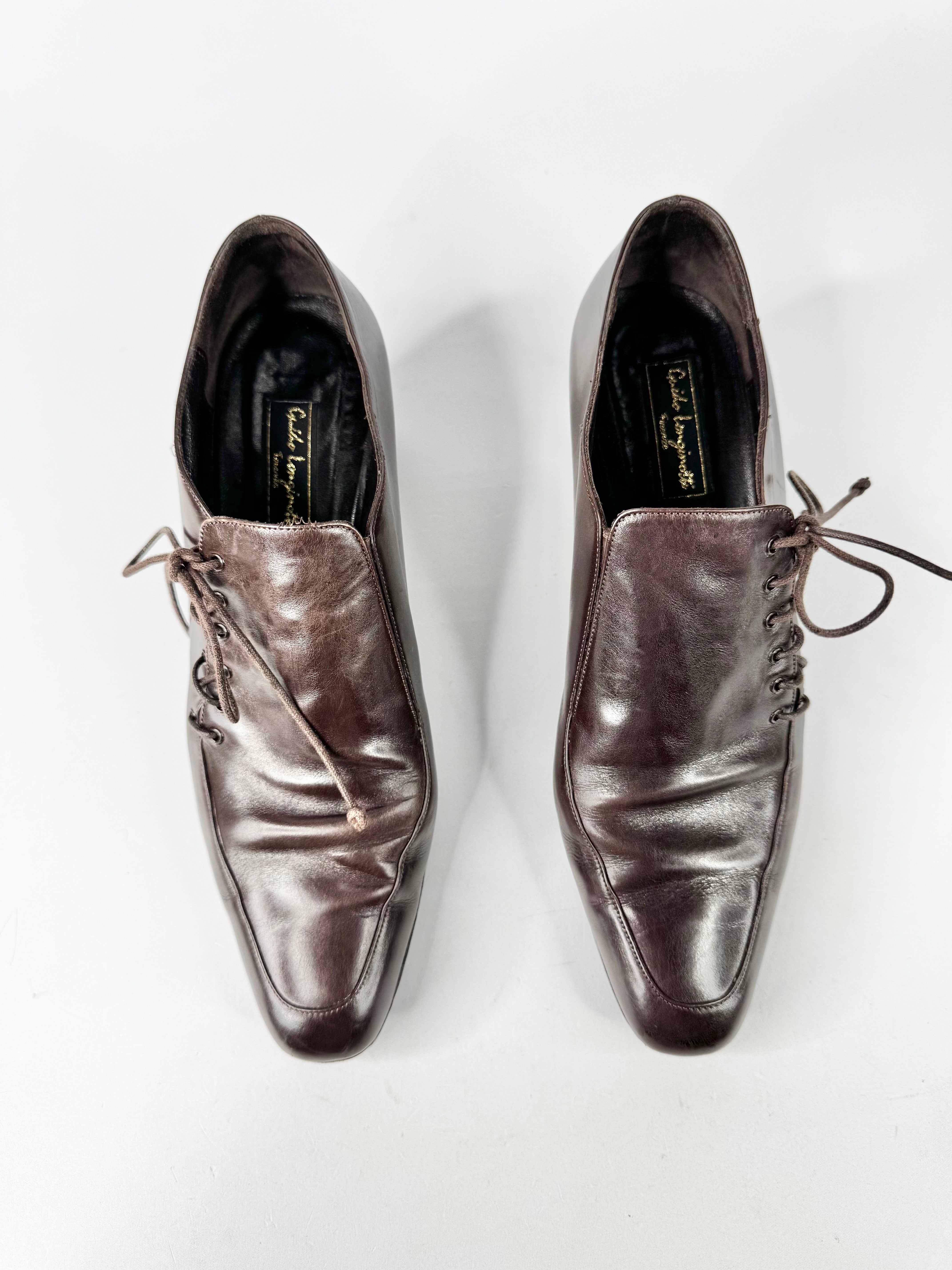 Guido Longinotti Burnt Umber Lace Up Pumps - EU40