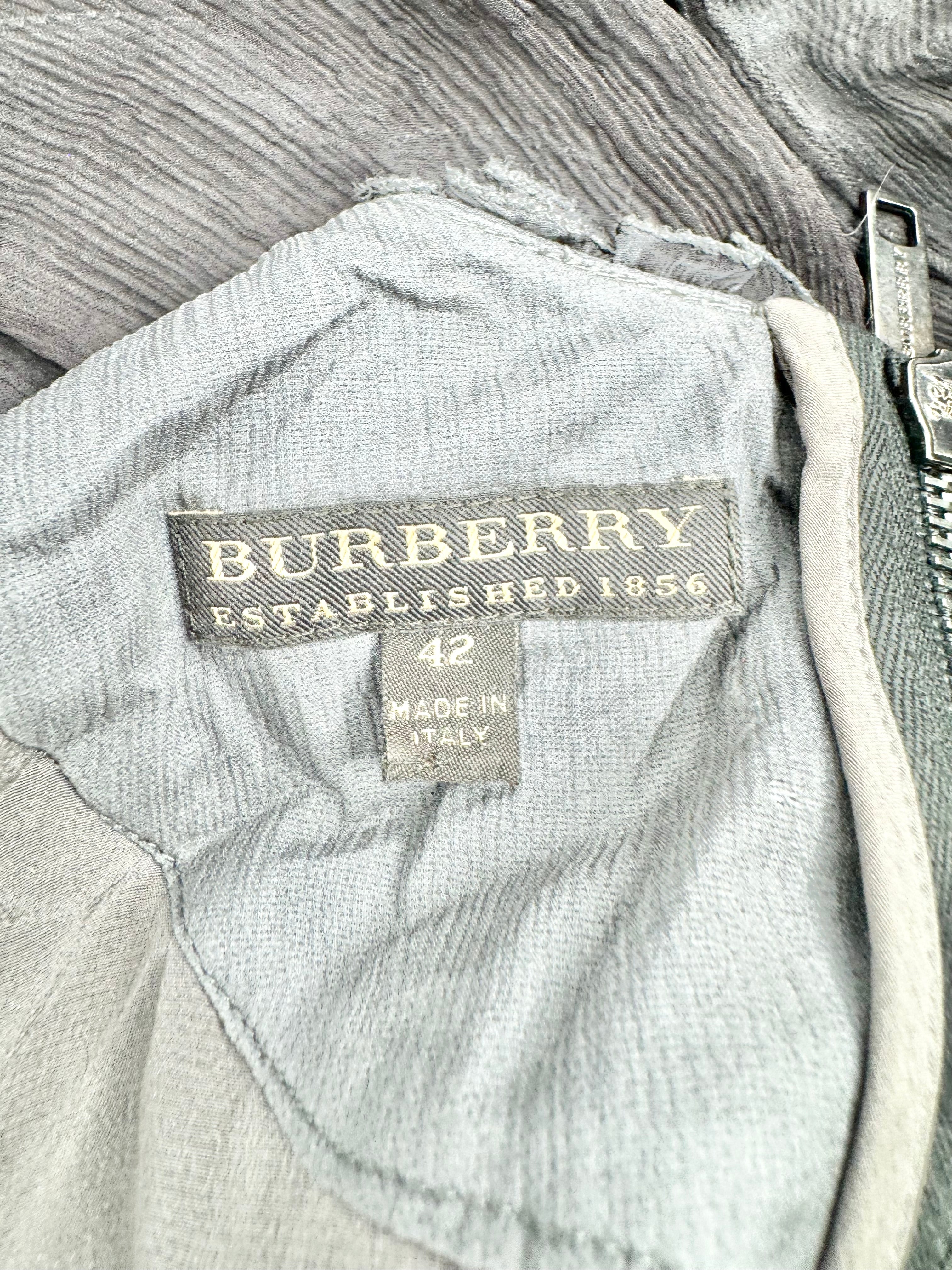 Vintage Burberry Grey Silk BabyDoll Dress - AU10