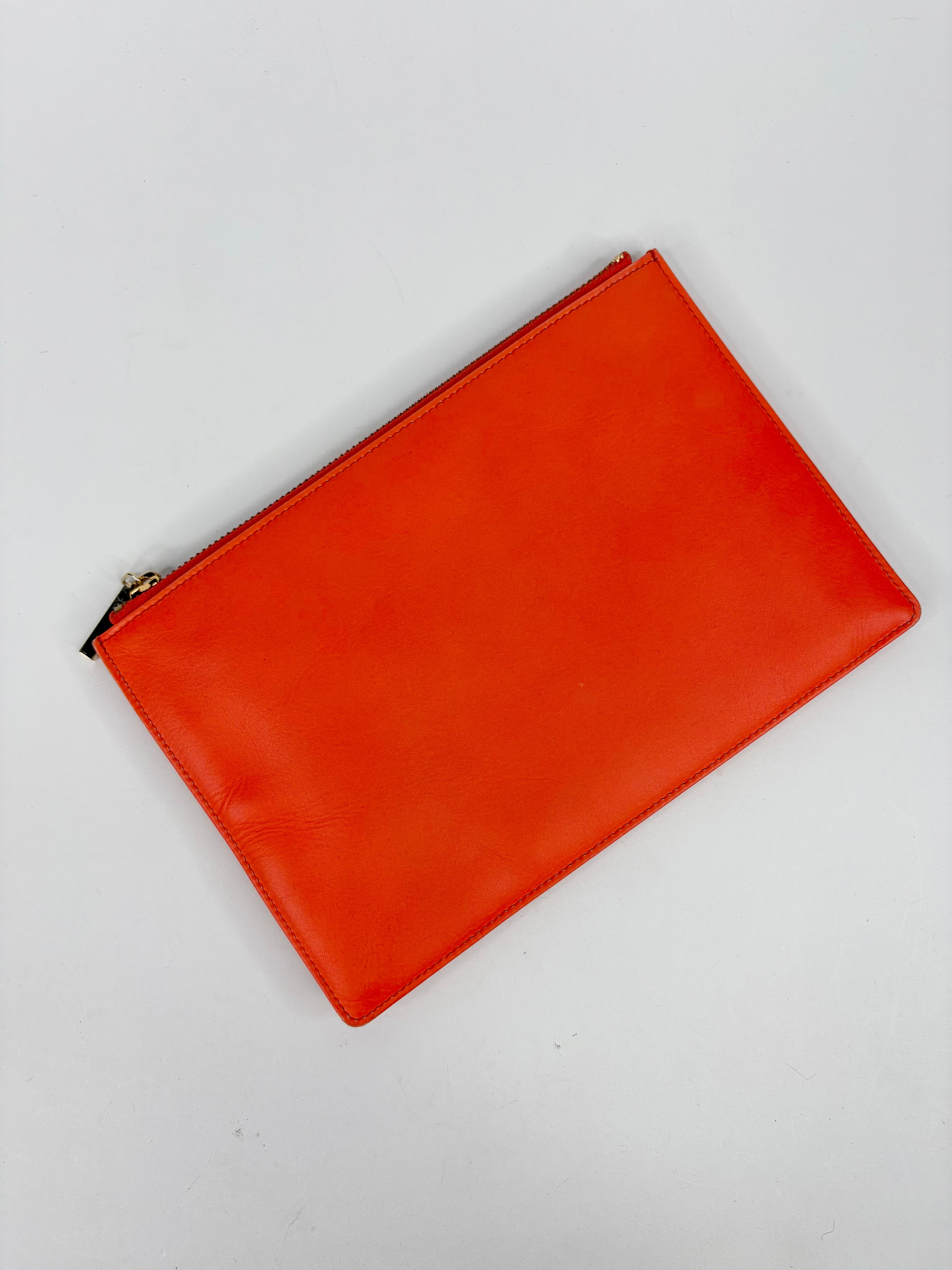Whistles Safety Orange Zippered Pouch