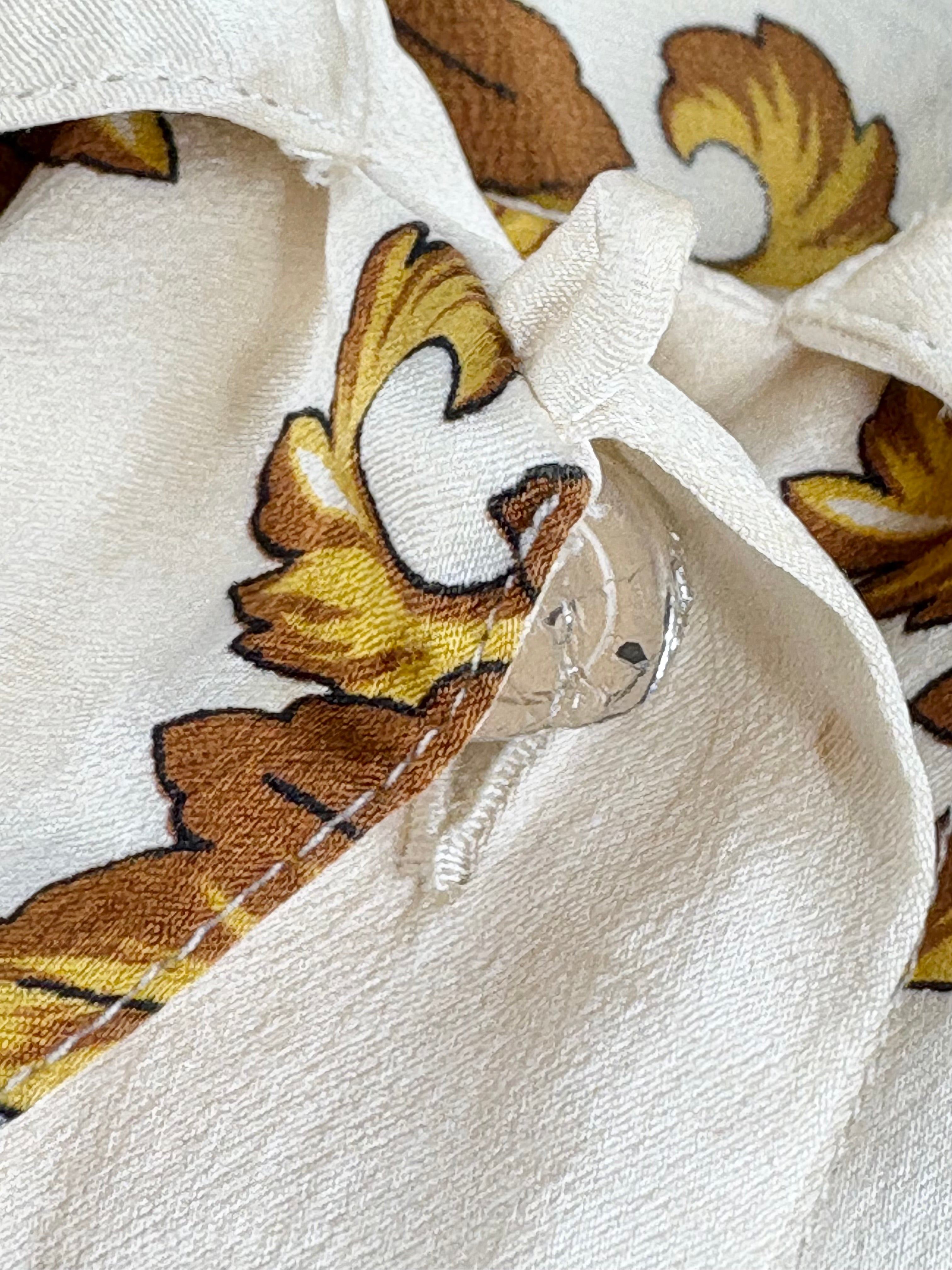 Escada by Margaretha Ley Vintage Majolica Pattern Silk Blouse - AU8