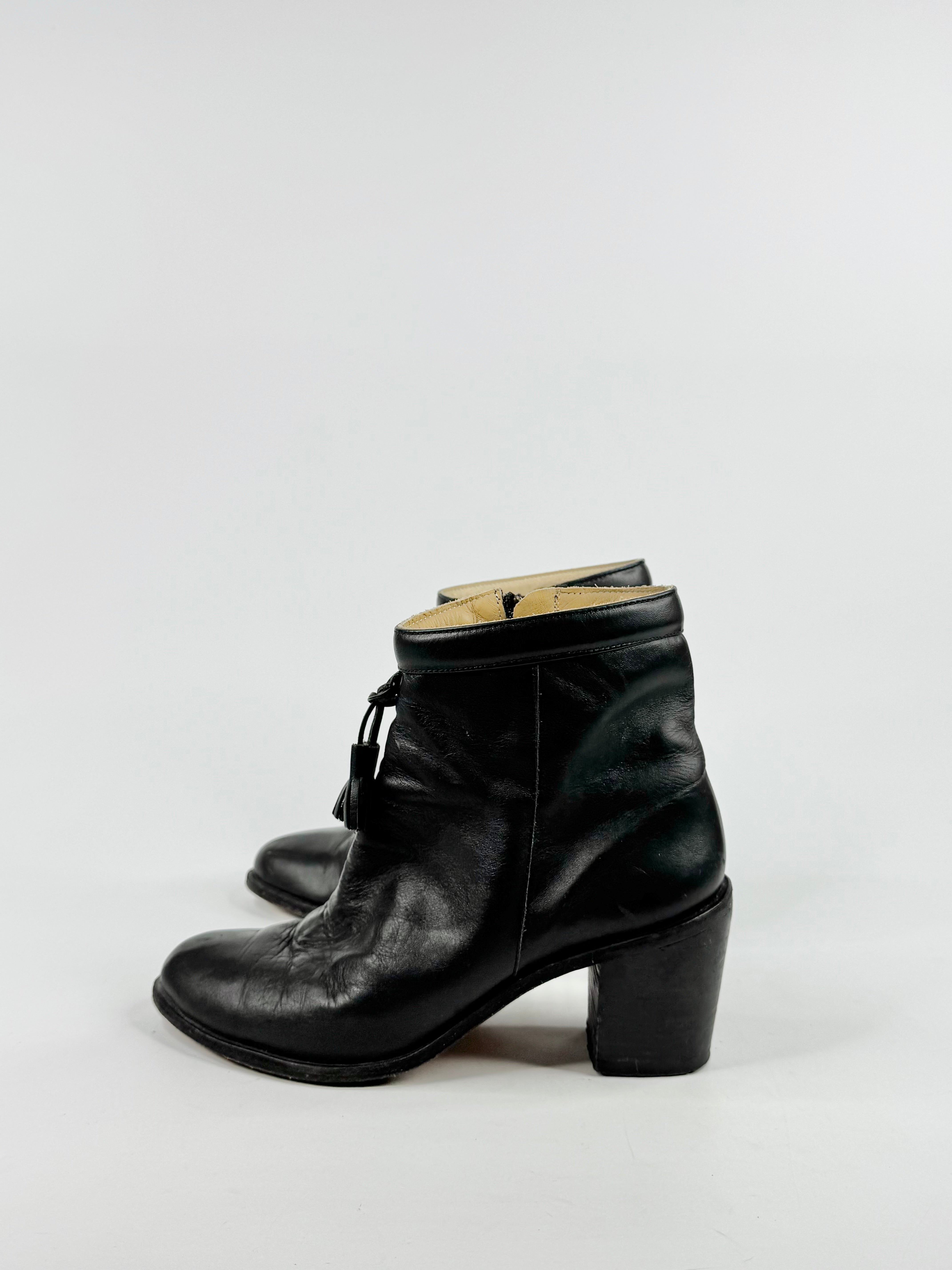 &Attorney Black Leather Ankle Boots - EU40