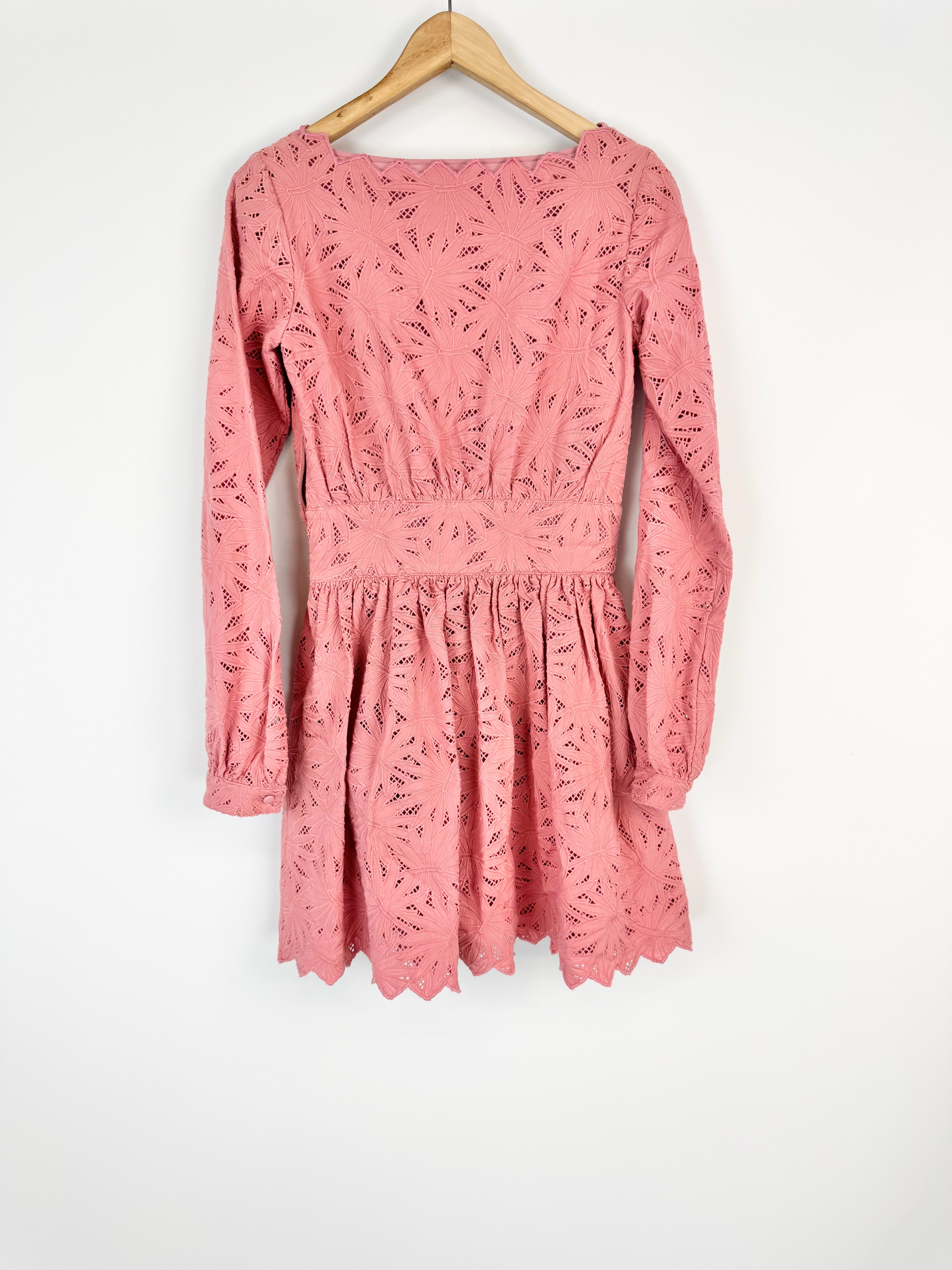 Michael Kors Palm Eyelet Antique Rose Broderie Dress - AU6