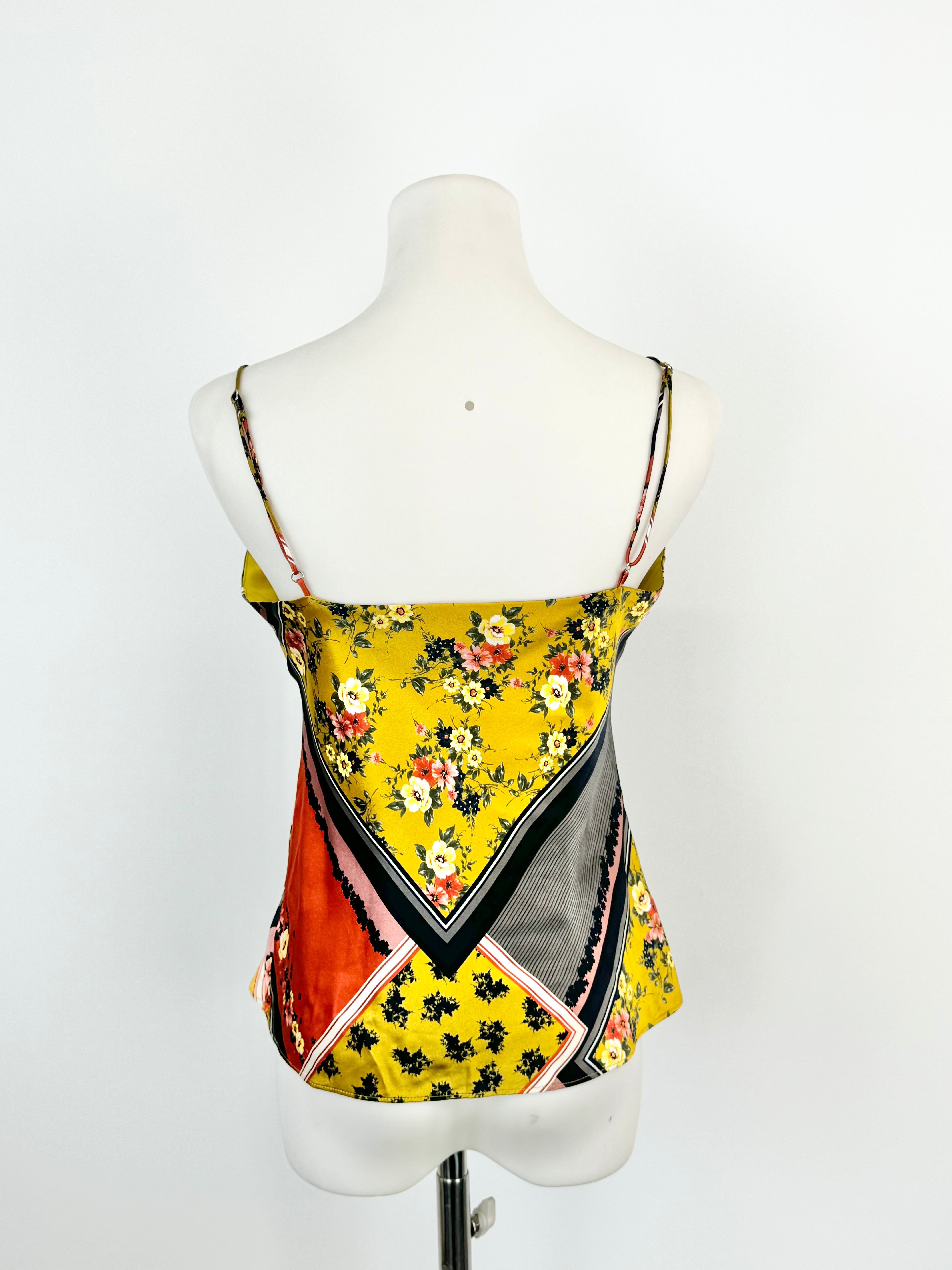 Cami NYC Chartreuse Floral Silk Camisole - AU8