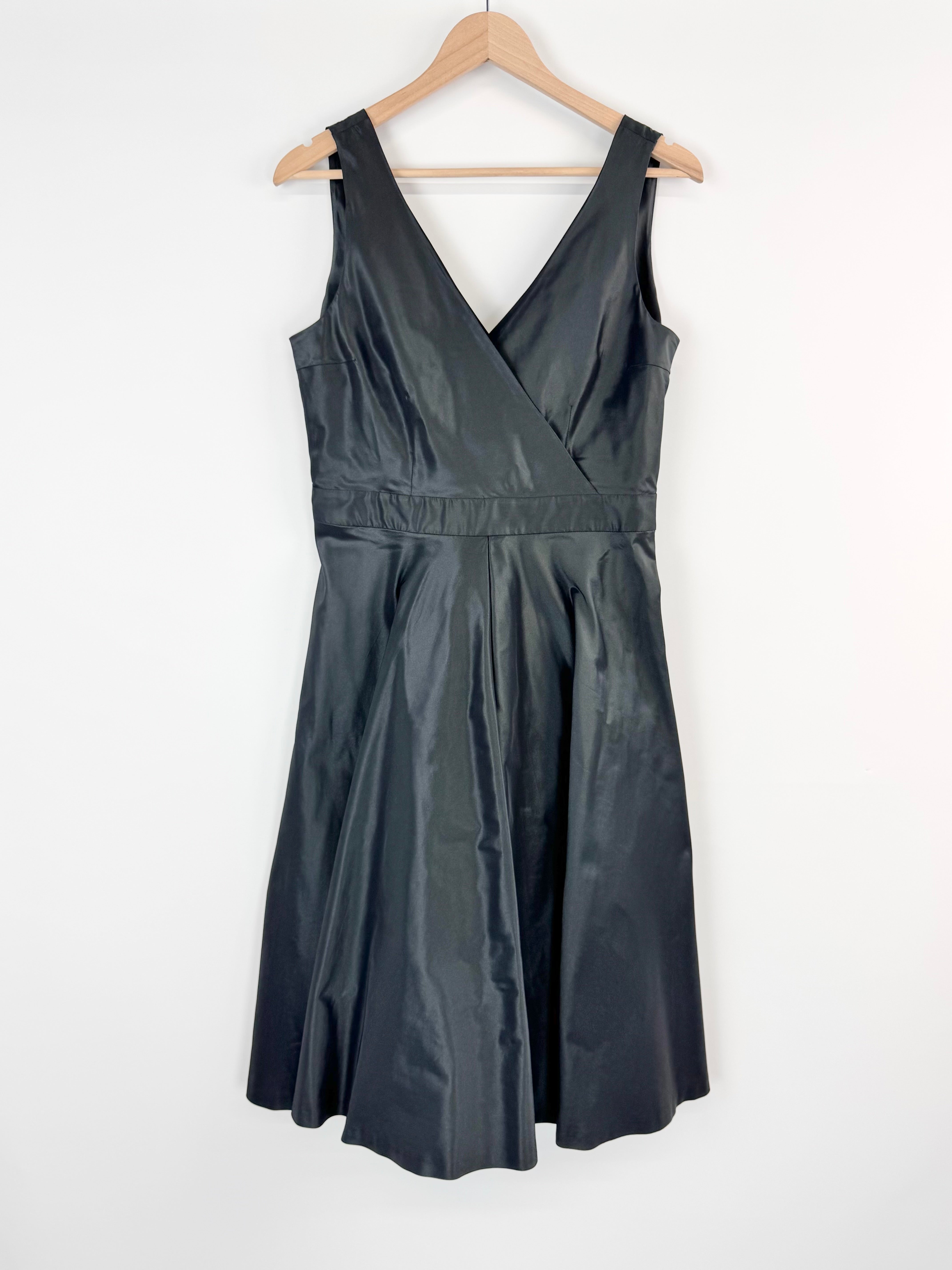 Gant Collection Black Fancy V Neck Sleeveless Dress AU14/16