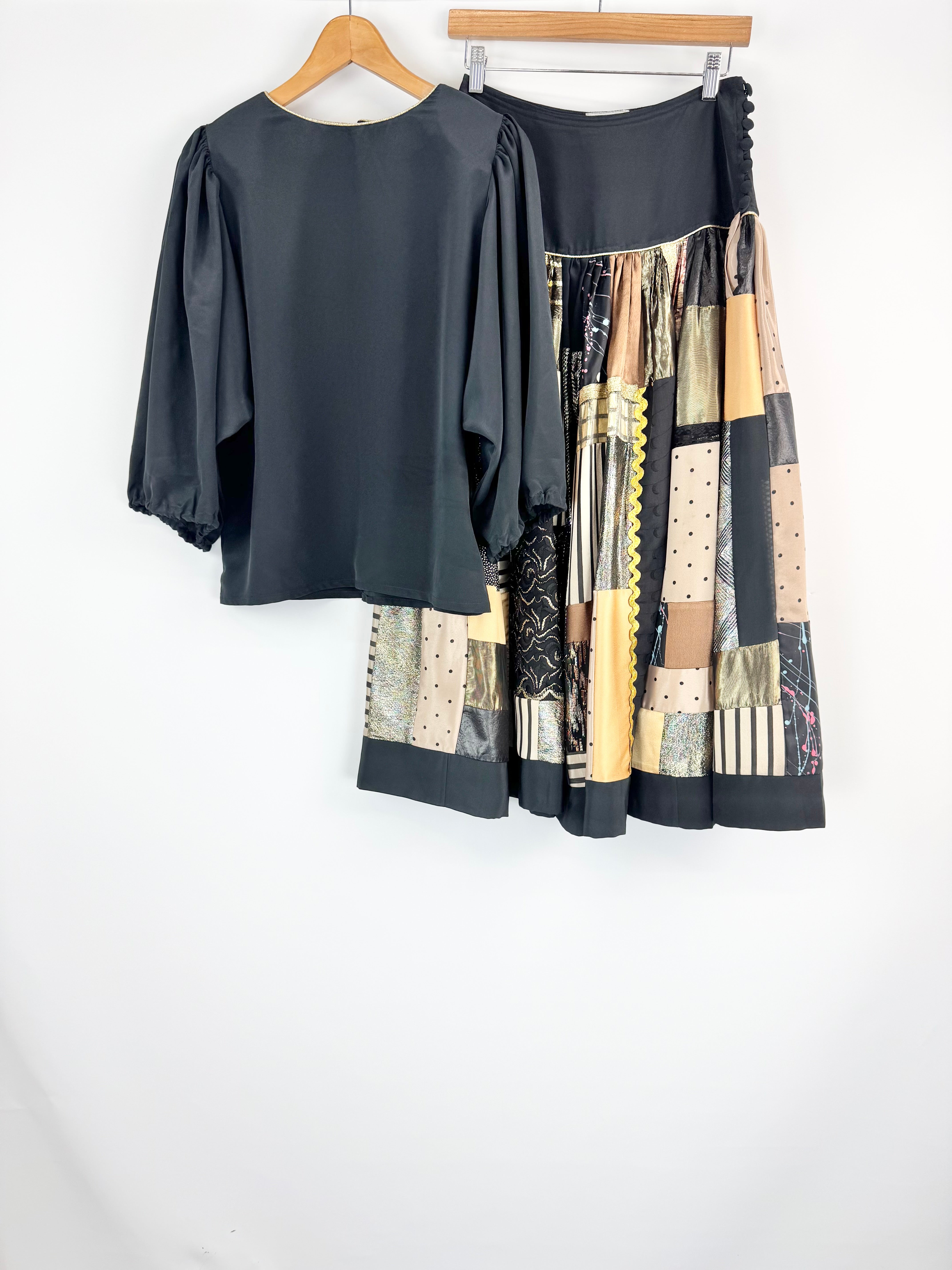 Myee Gold Coast Vintage Blouse & Maxi Skirt Set - AU12