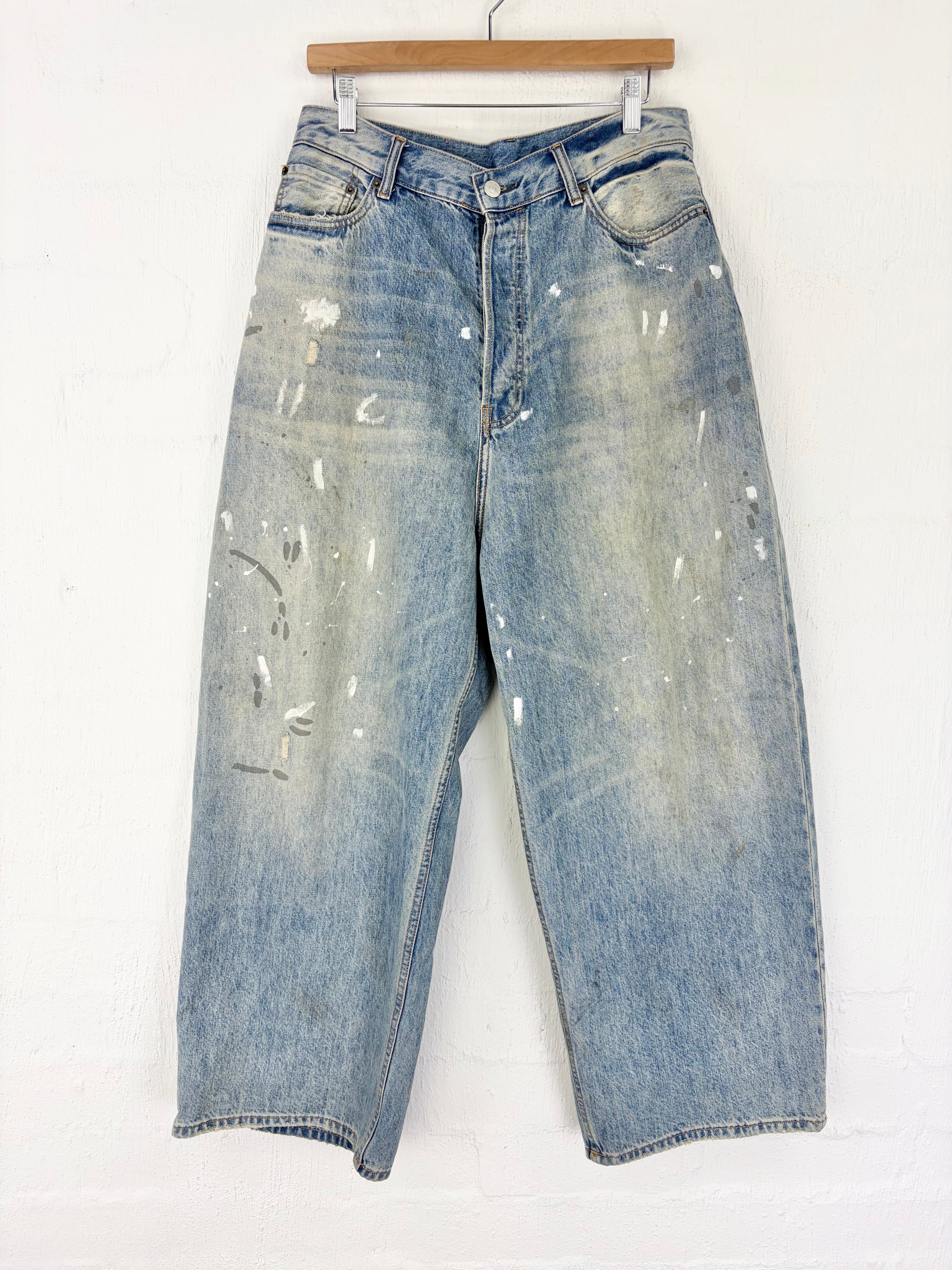 Acne Studios 1981M Relaxed Tapered Fit Paint Splatter Jeans - 46