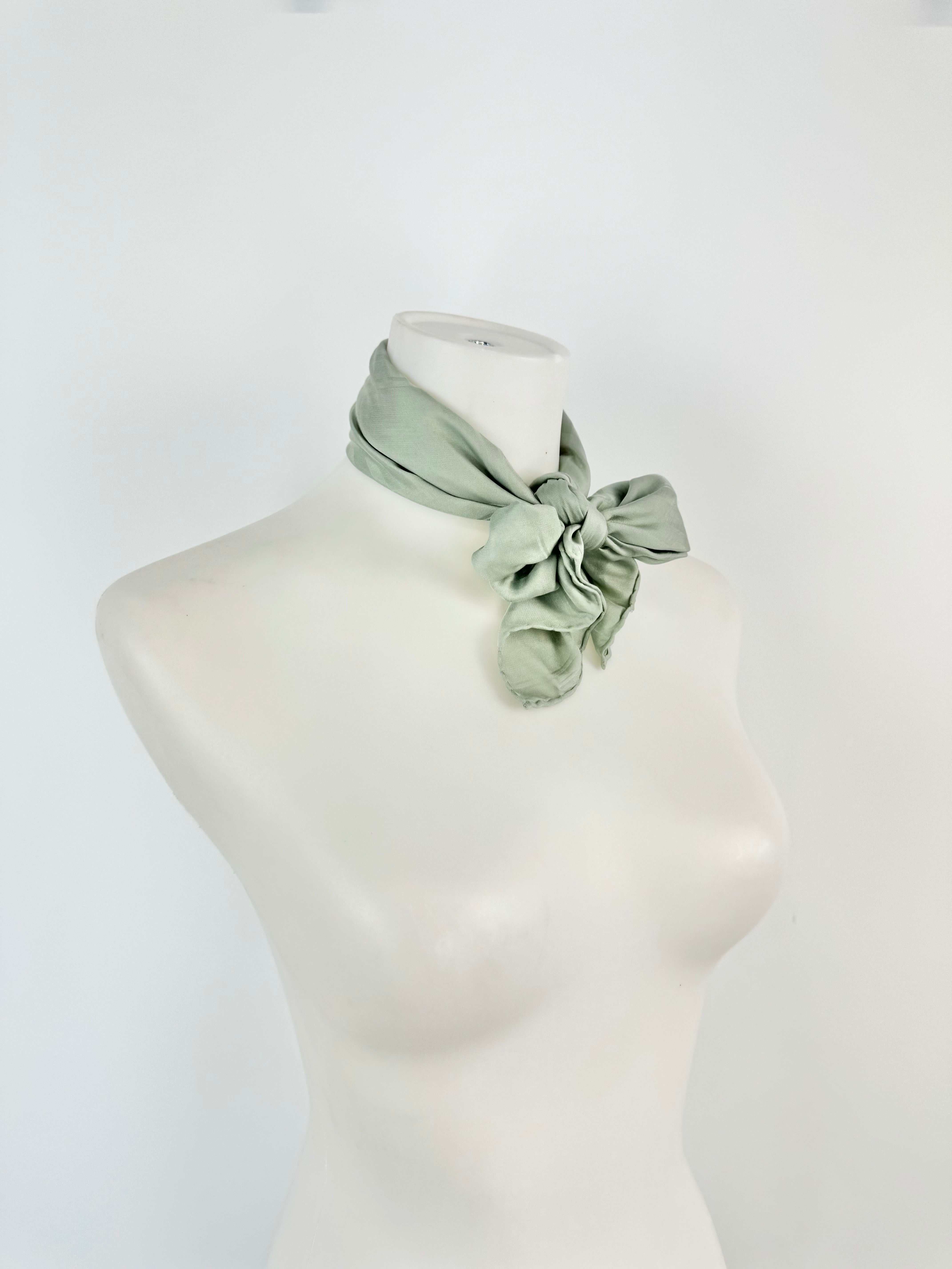 Vintage Jaeger Sage Green Silk Scarf