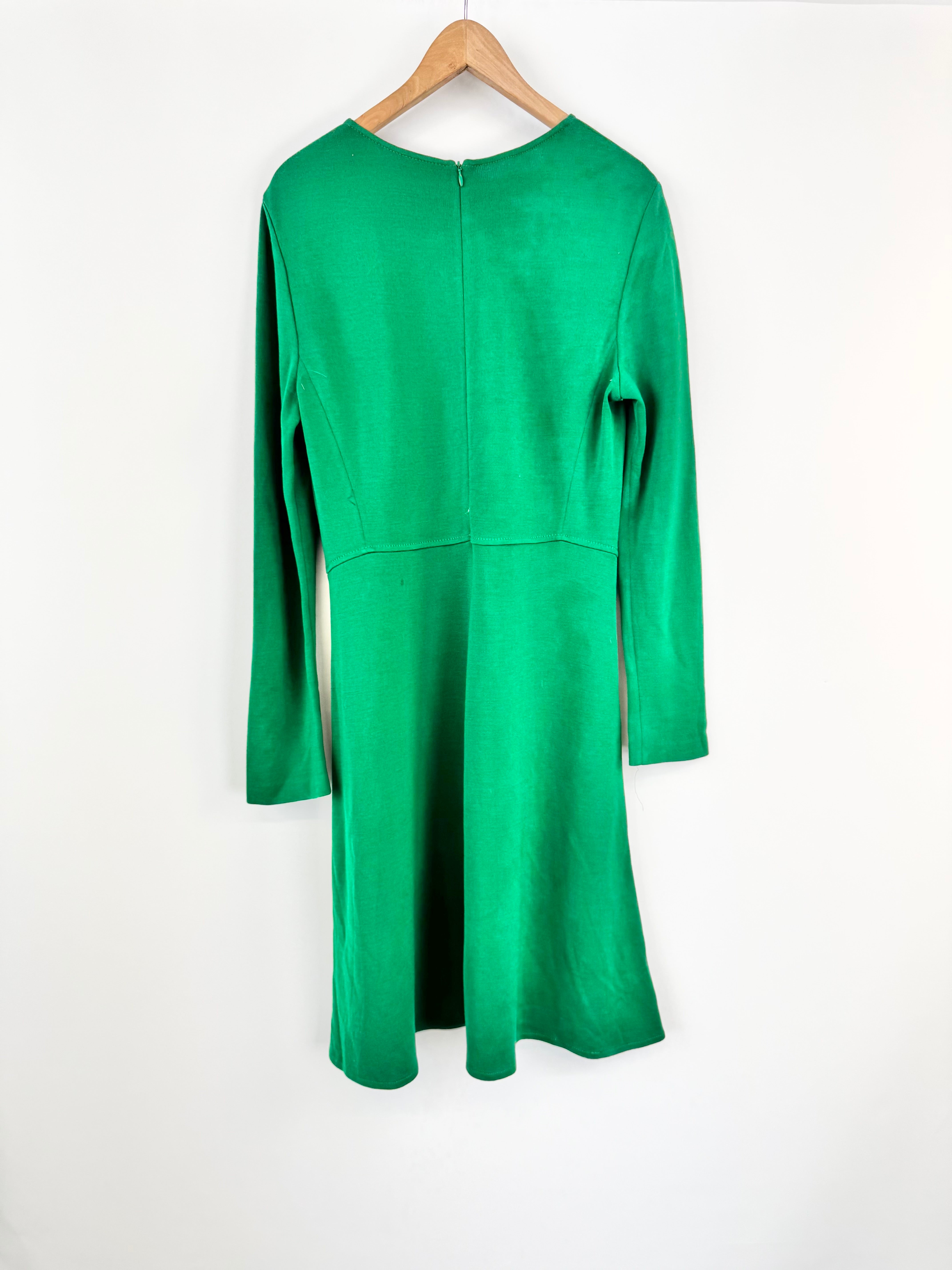 St John Emerald Green Wool Blend Dress - AU14/16