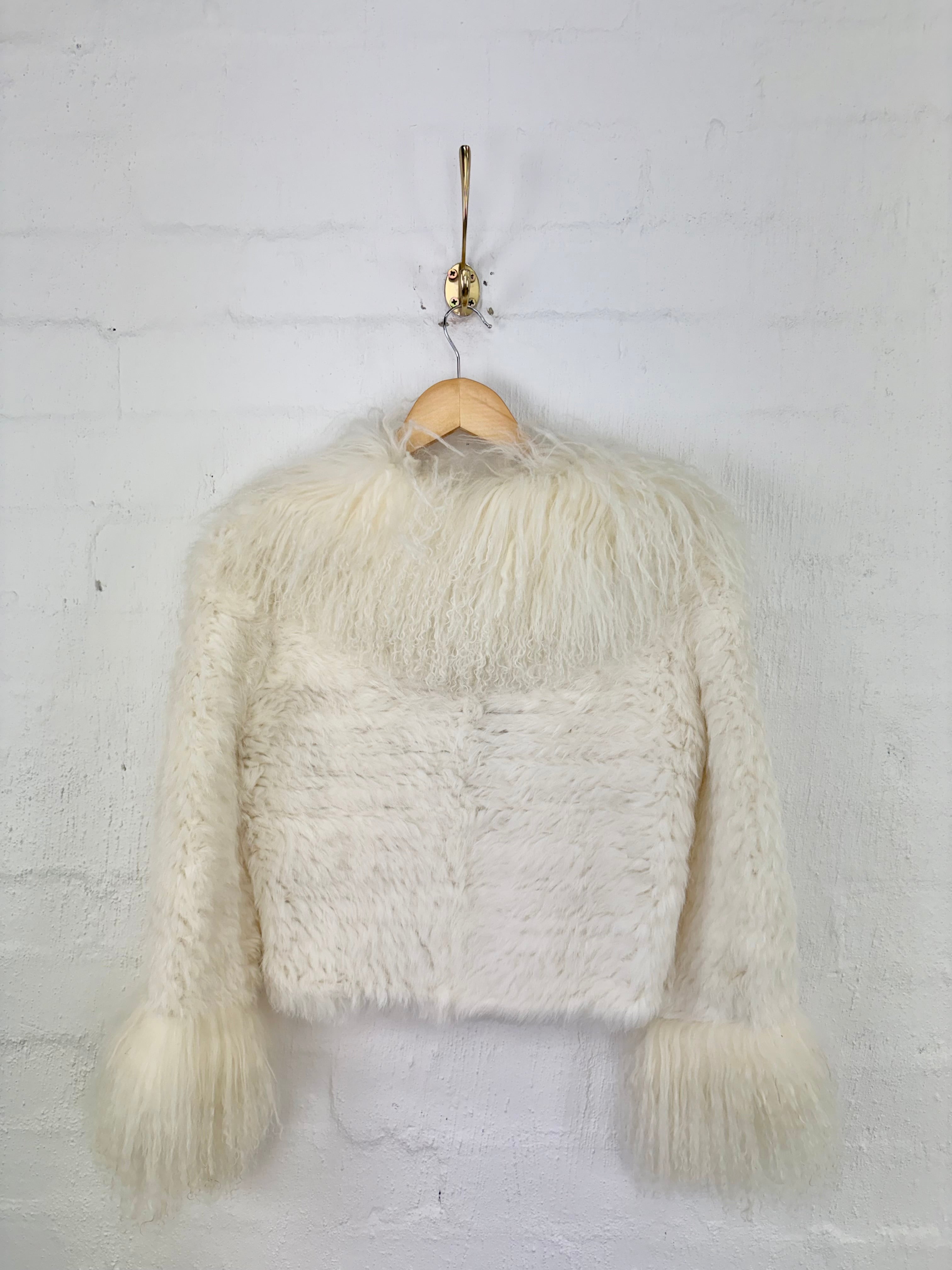 Harry Who White Rabbit Fur Crop cardigan - AU8