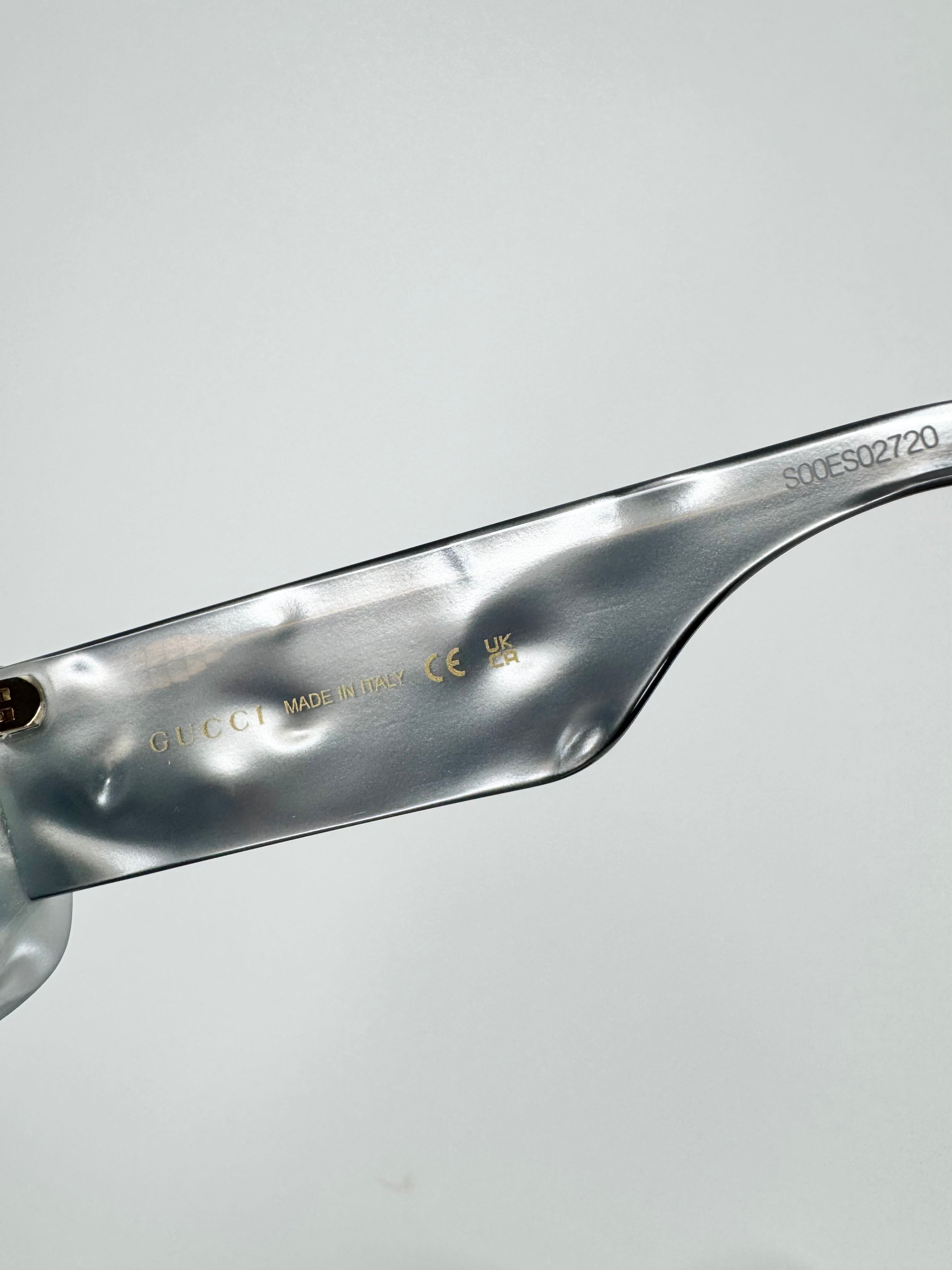 Gucci Black & Blue Rectangular GG Sunglasses