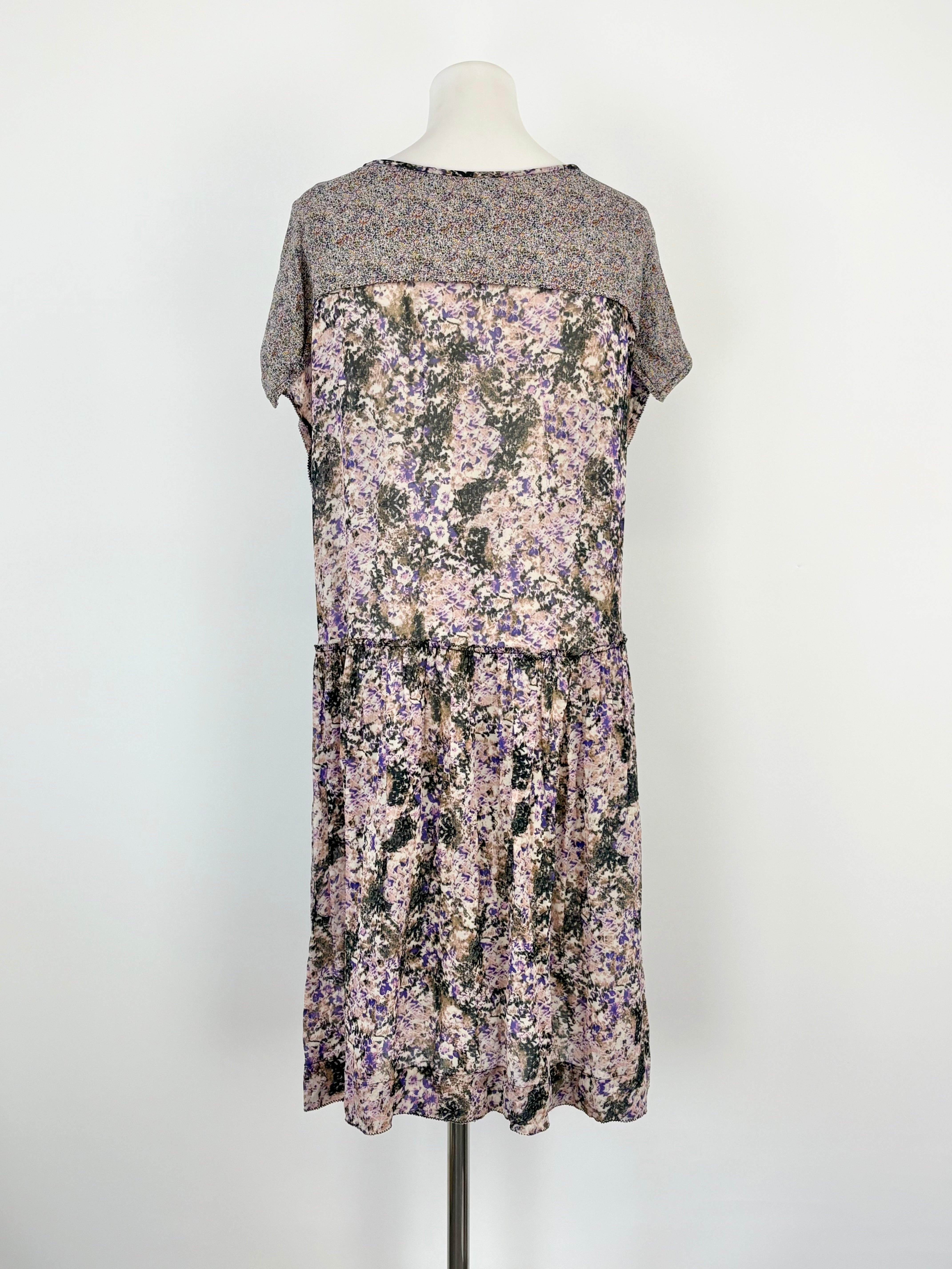 Isabel Marant Étoile Lavender Floral Camo Sheer Midi Dress - AU10