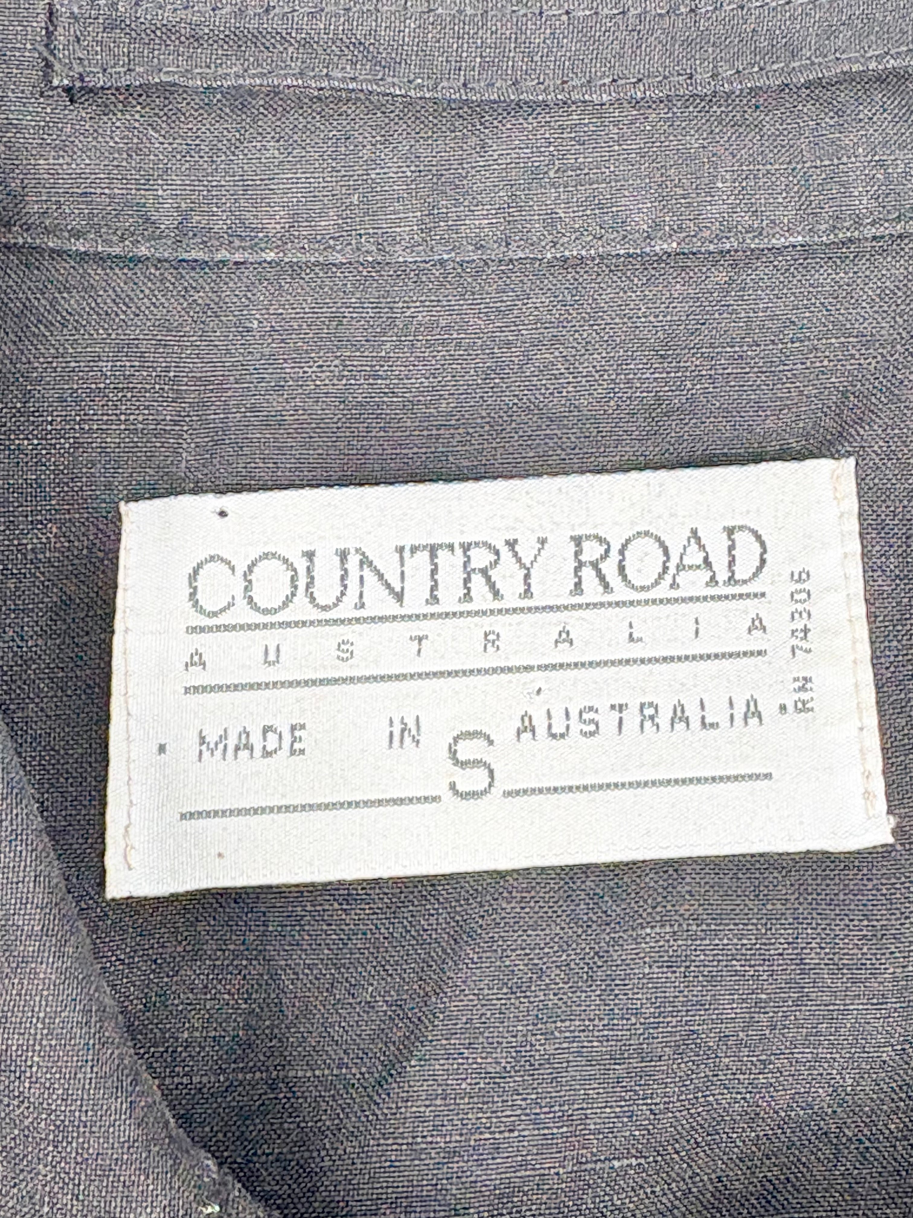 Country Road Black Linen-Blend Coat - AU10